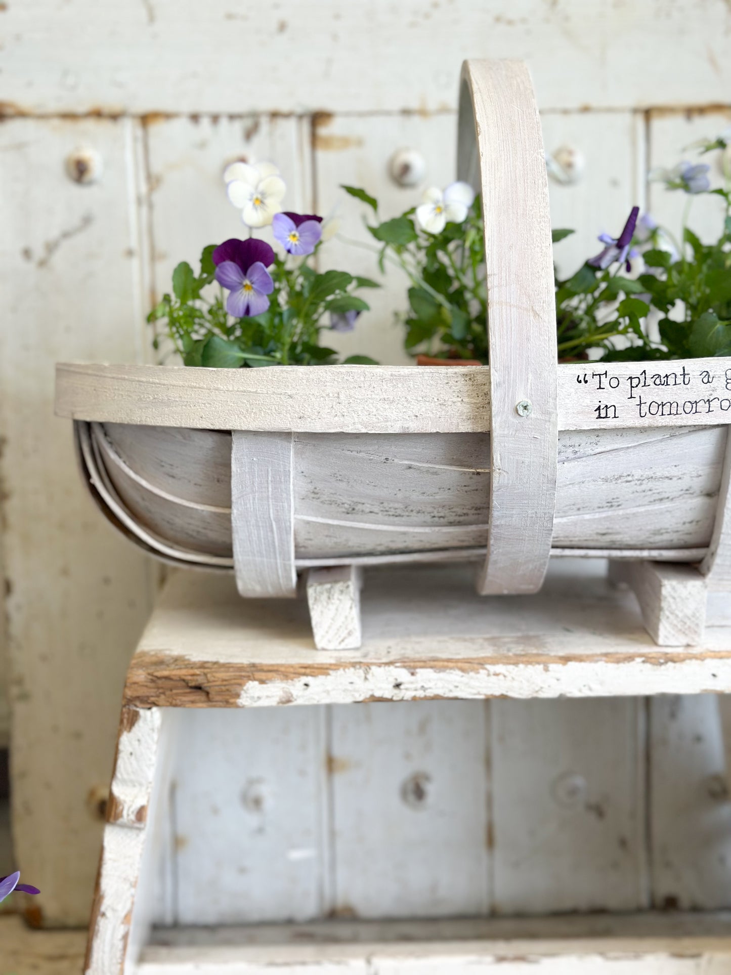 “To Plant a Garden” Hand Painted Sussex Trug