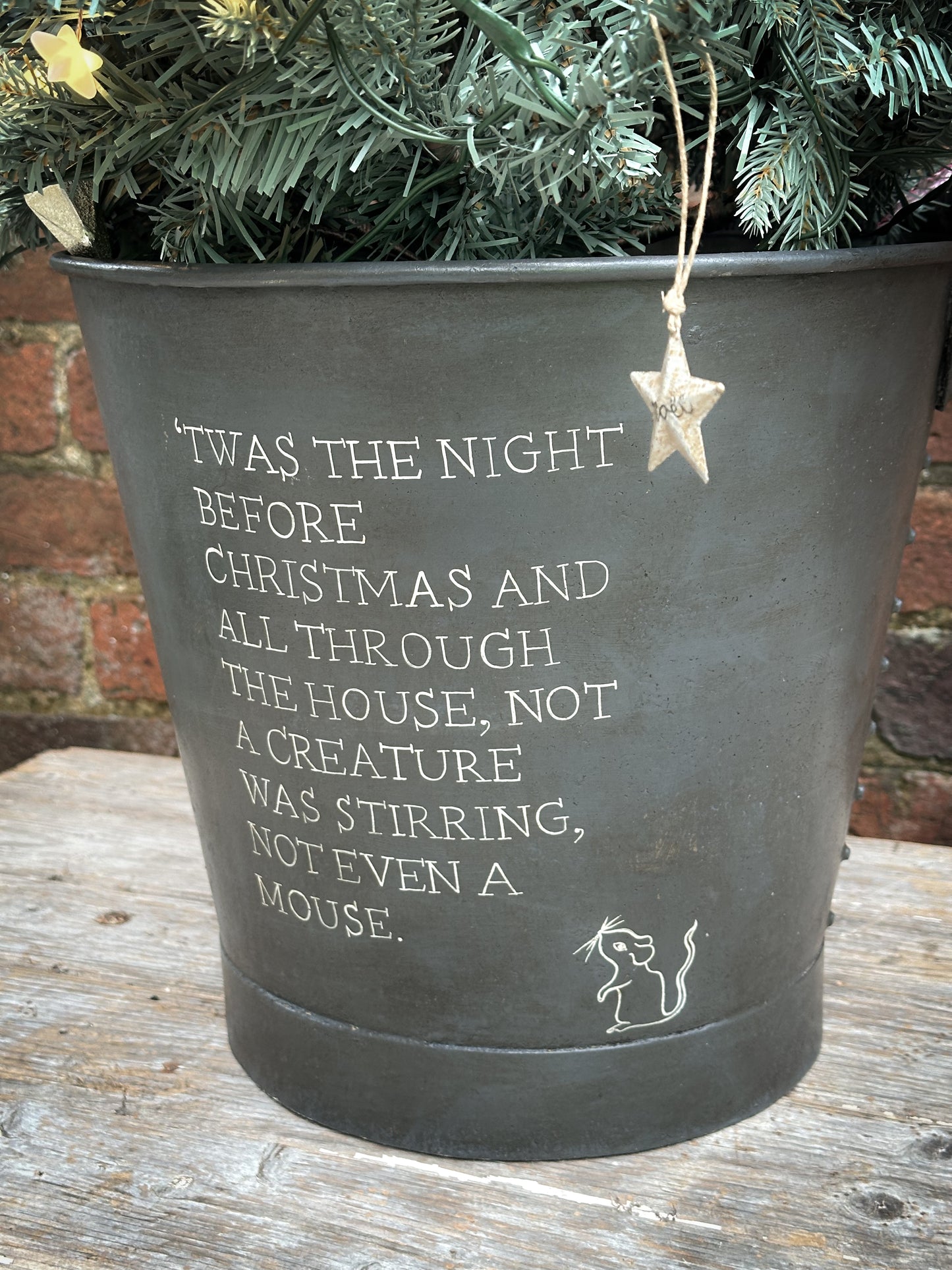 A beautiful heirloom vintage galvanised bucket hand painted using traditional sign writer’s techniques and materials