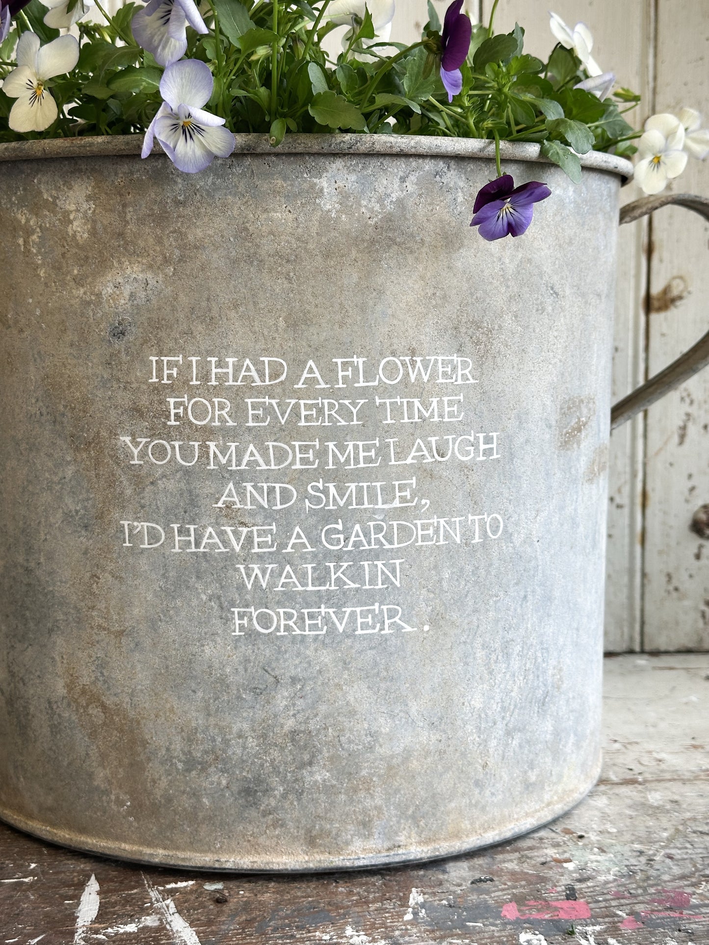 “If I had a Flower” Galvanised Garden Planter