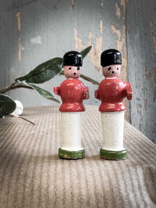 A Vintage German Erzgebirge Tin Soldier For A Christmas Putz Village