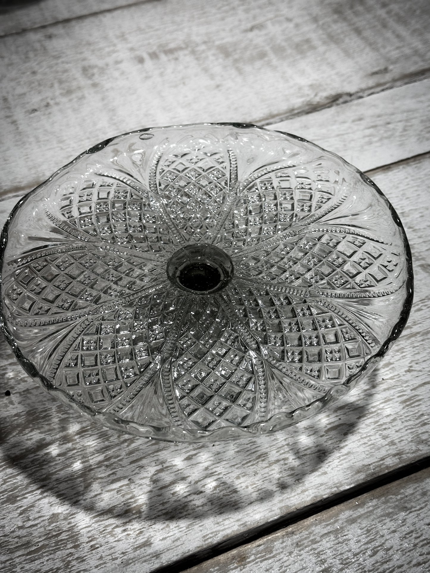 Pressed Glass Vintage Cake Stand