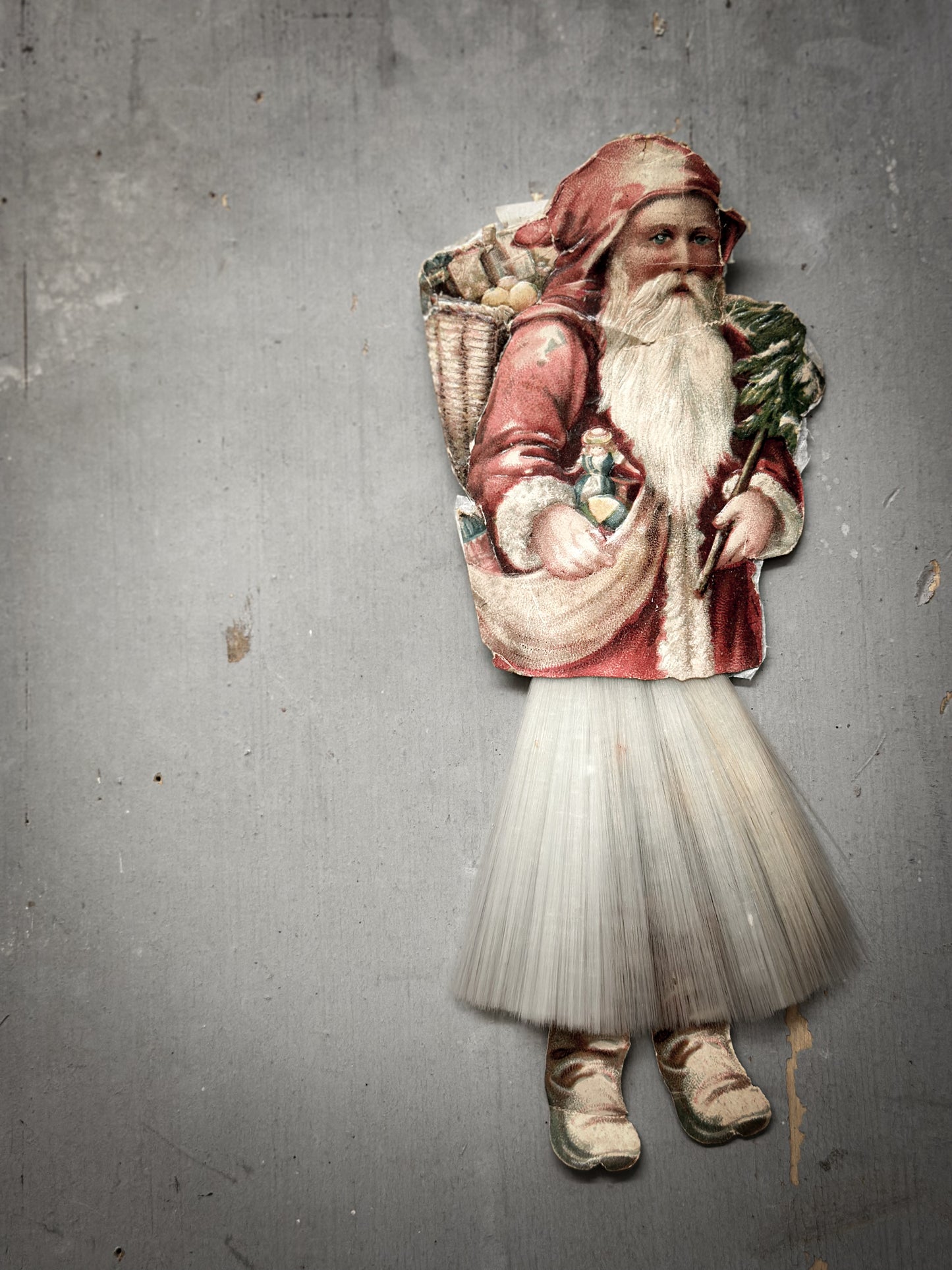 Antique Spun-Glass Father Christmas Ornament (c. 1900–1930)