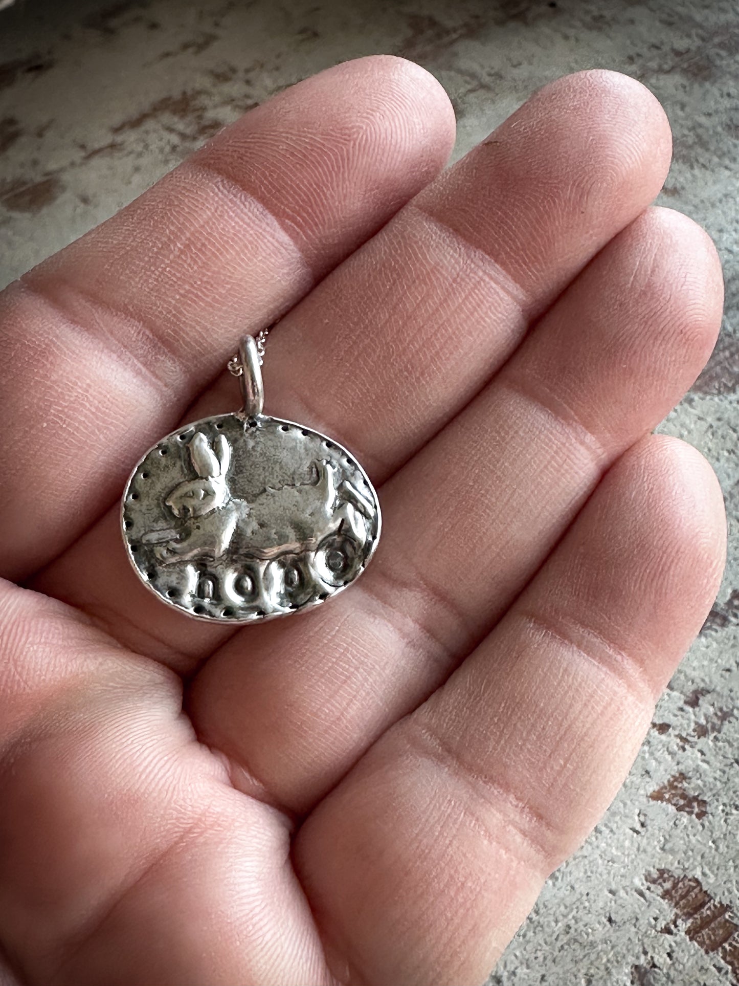 Rabbit of Hope Pendant – Handcrafted .999 Fine Silver Necklace