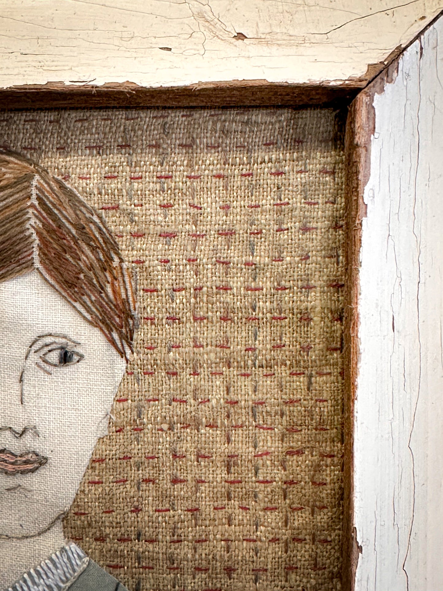 Contemporary Folk-Style Textile Portrait