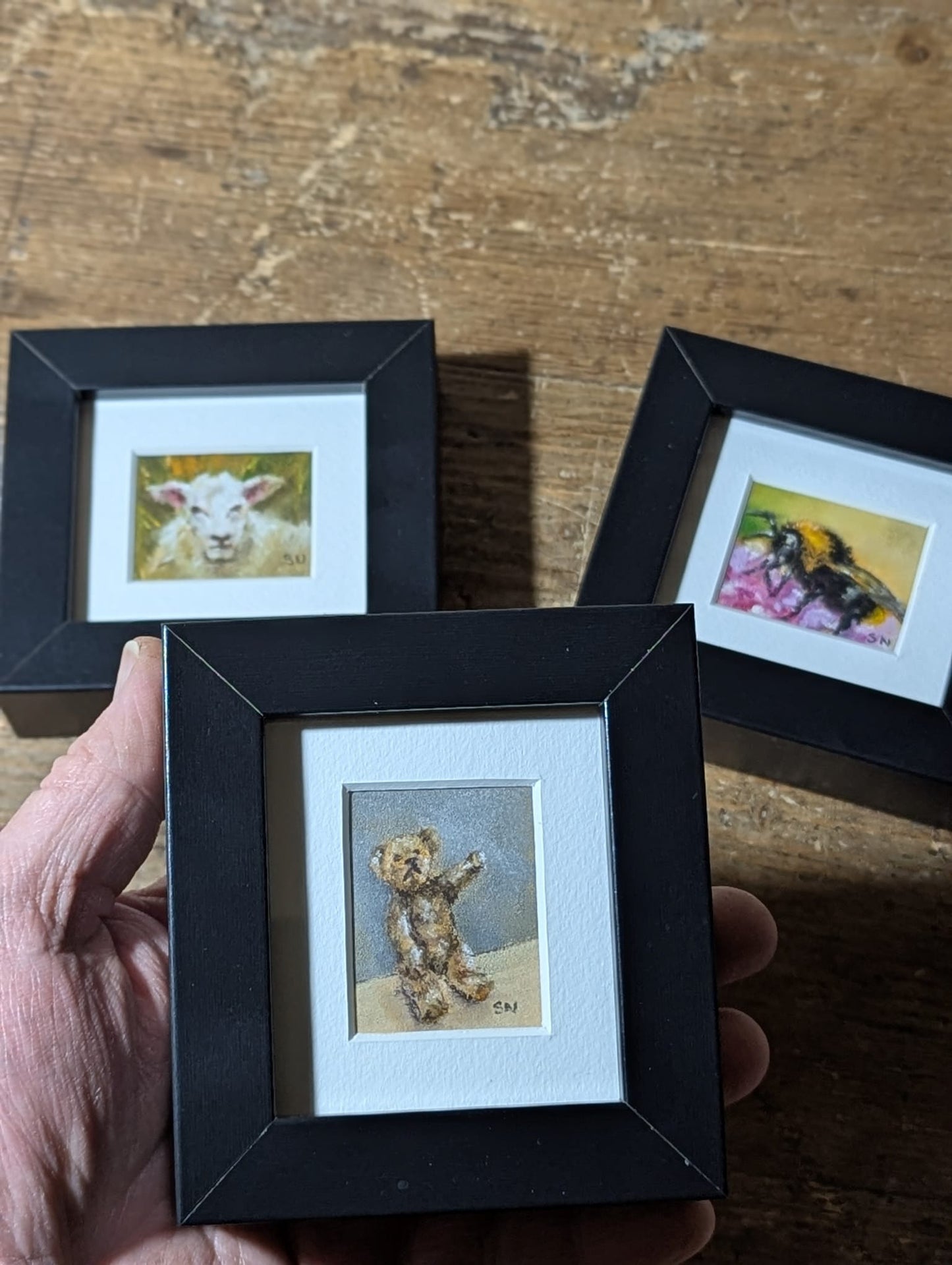 An original miniature artwork by Steven Nicholas “Bee Mine”