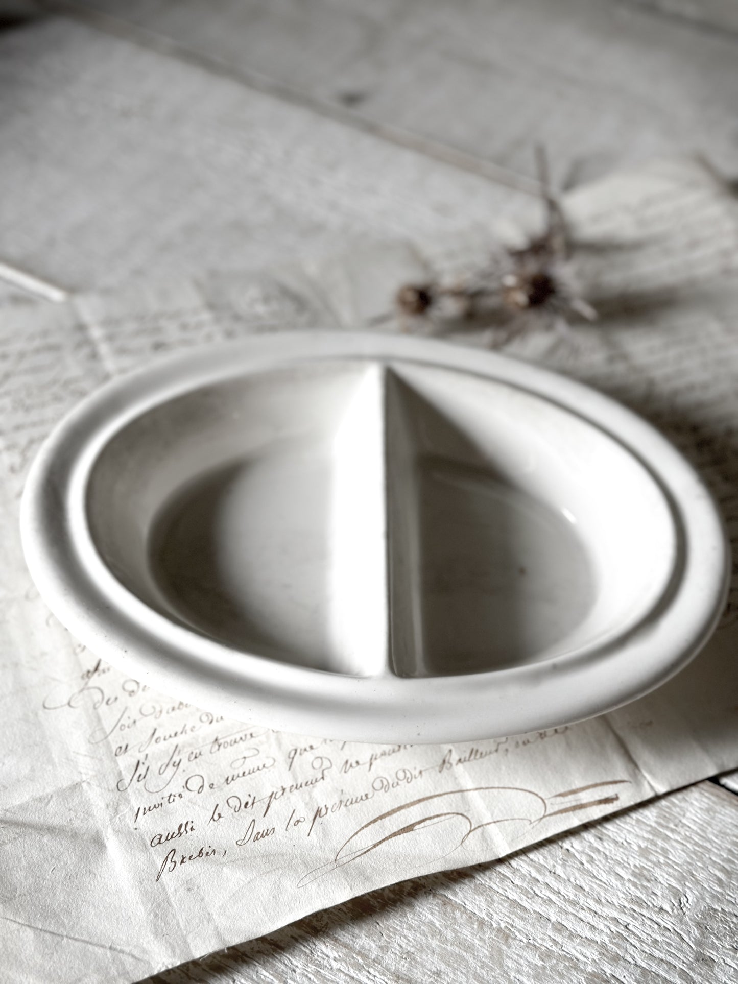 A Bristol reinforced vitrite Ironstone divided serving dish