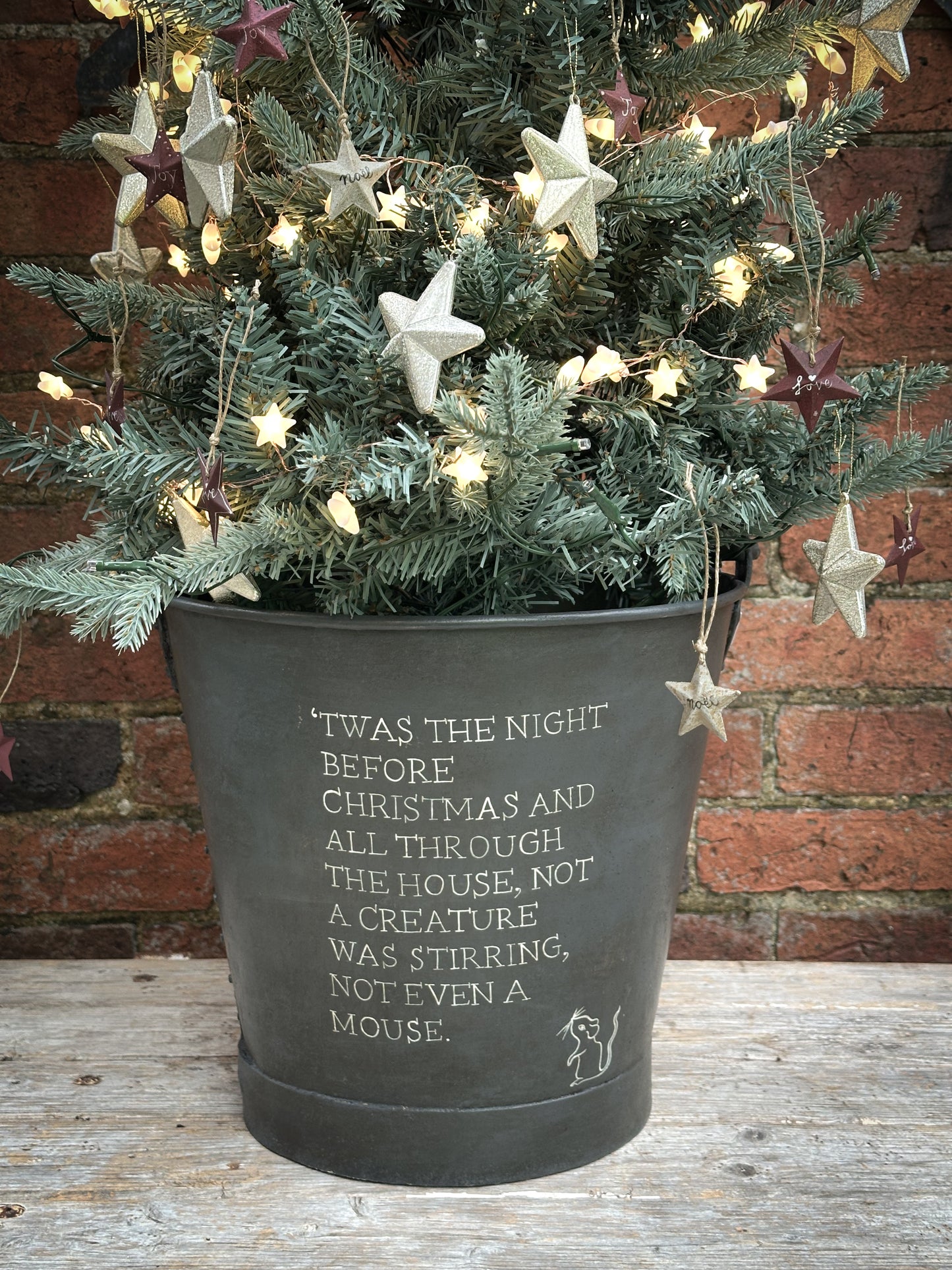 A beautiful heirloom vintage galvanised bucket hand painted using traditional sign writer’s techniques and materials