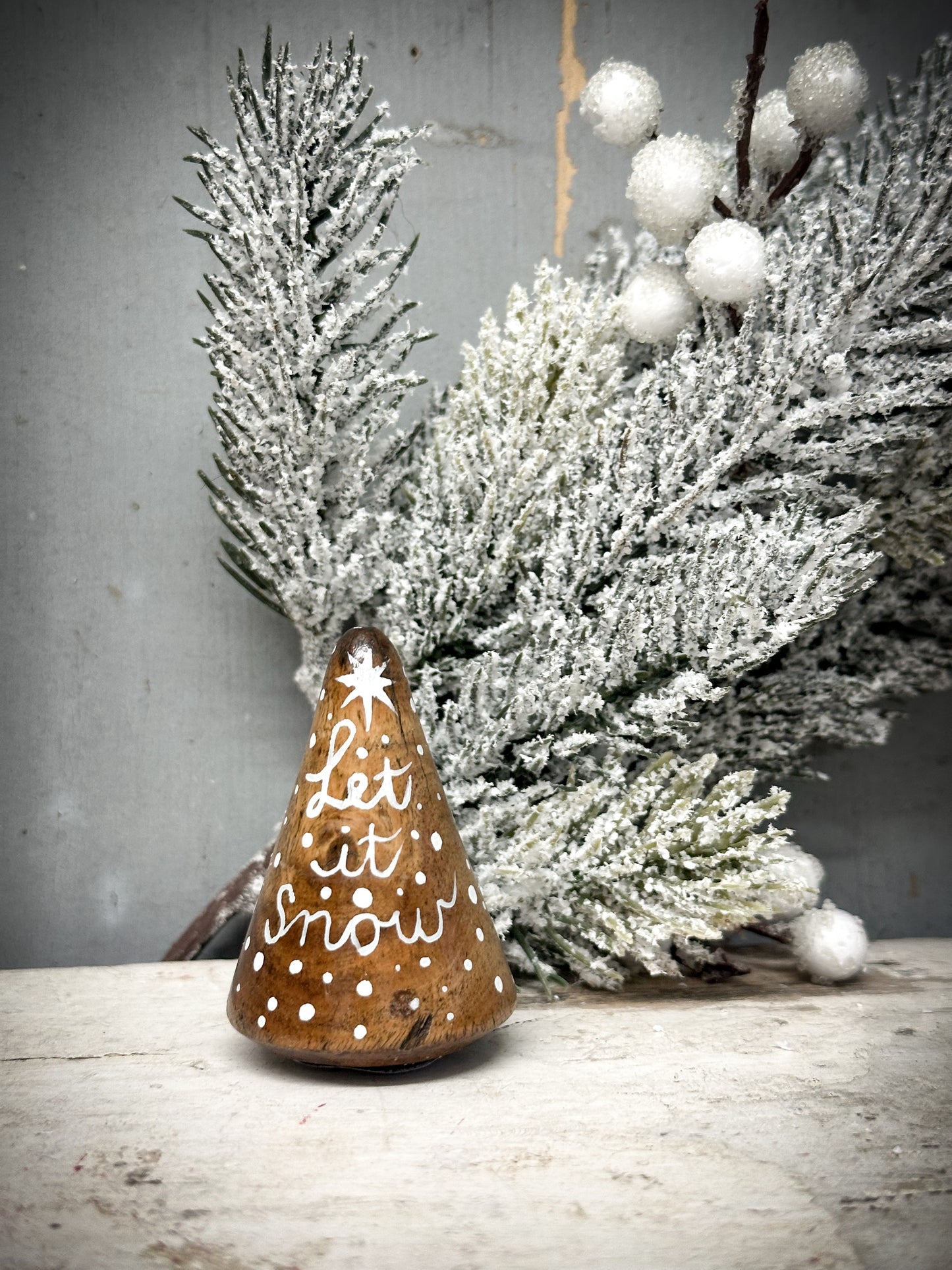 A Small Hand Painted Antique Plumber’s Turnpin  “Let It Snow”