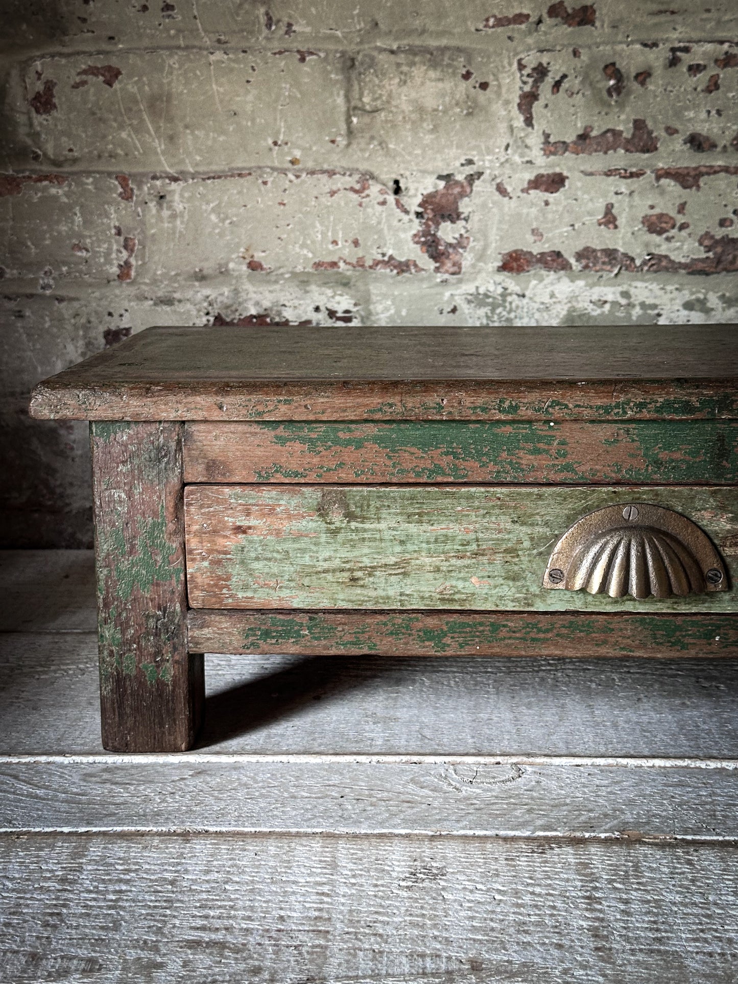 Antique Indian Teak Painted Drawer Box