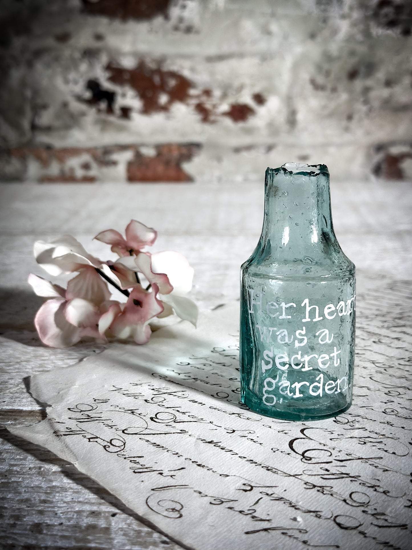 A Victorian Glass Ink Bottle Vase Gift for a Gardener