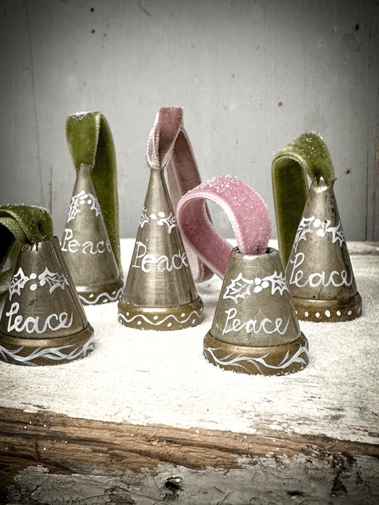 A Hand Painted Vintage Icing Nozzle Christmas Tree Decoration “Joy” Pink