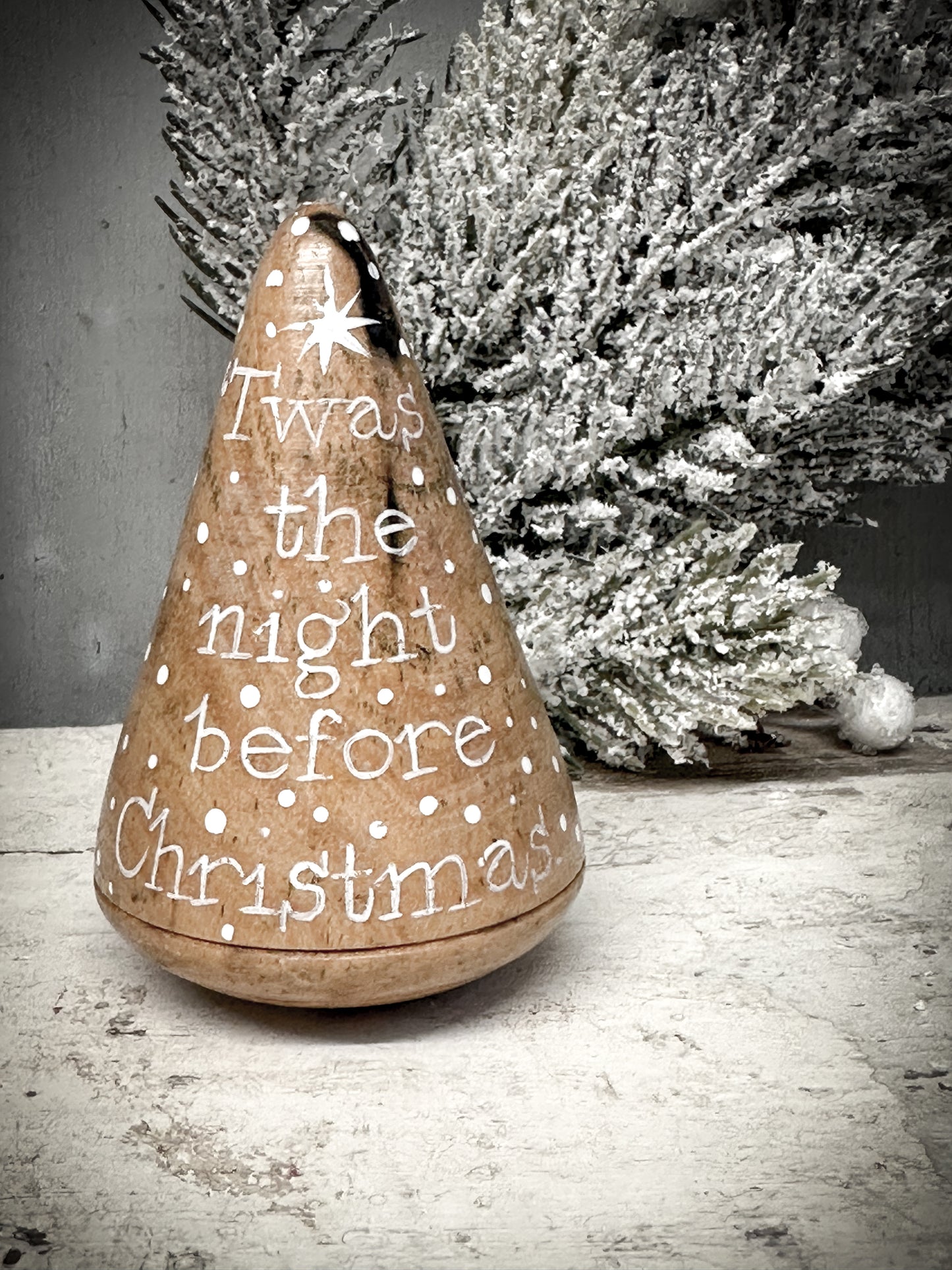 A Large Hand Painted Antique Plumber’s Turnpin  ‘Twas The Night Before Christmas