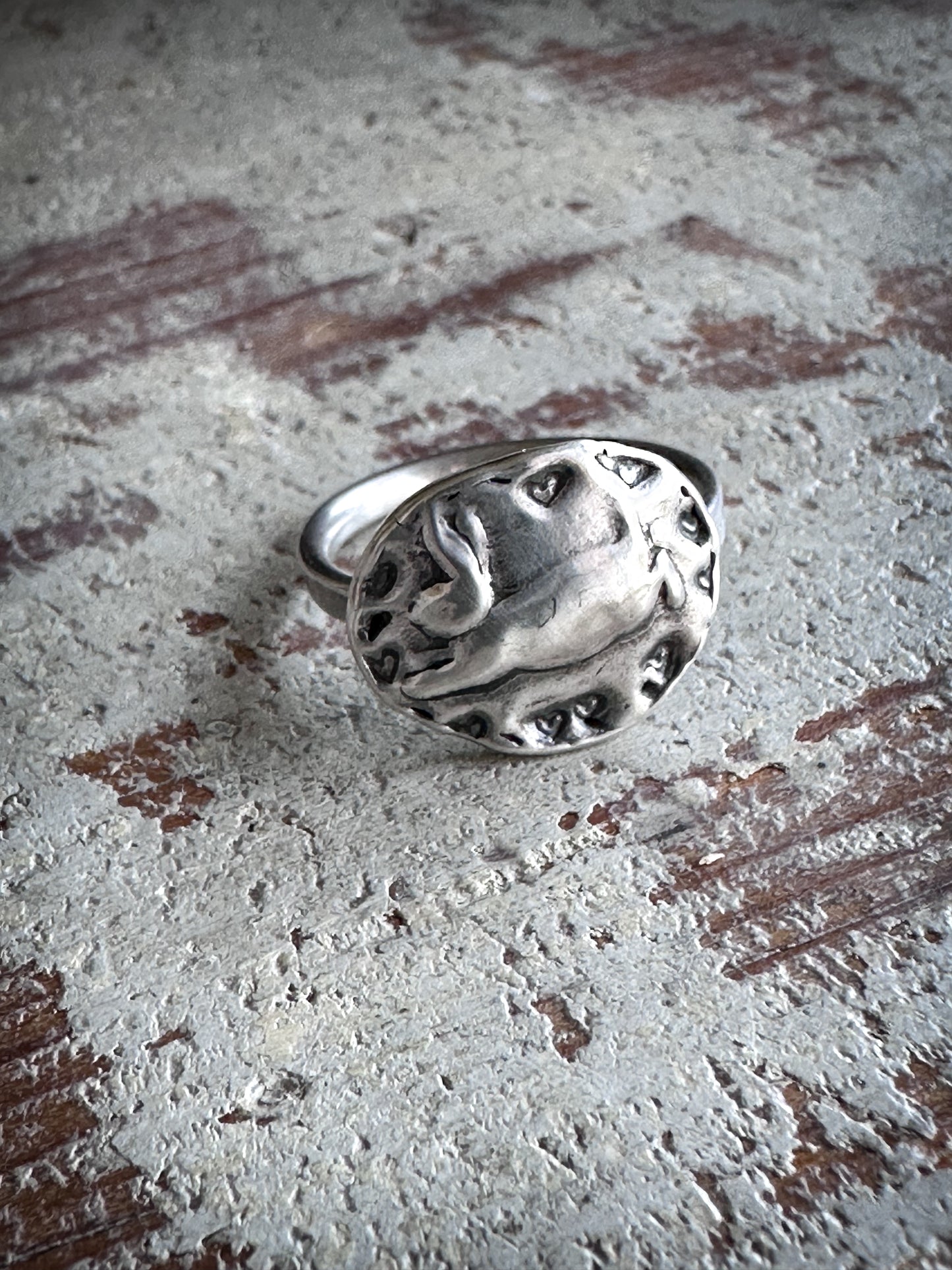 Moonlit Rabbit Ring – Handcrafted .999 Fine Silver