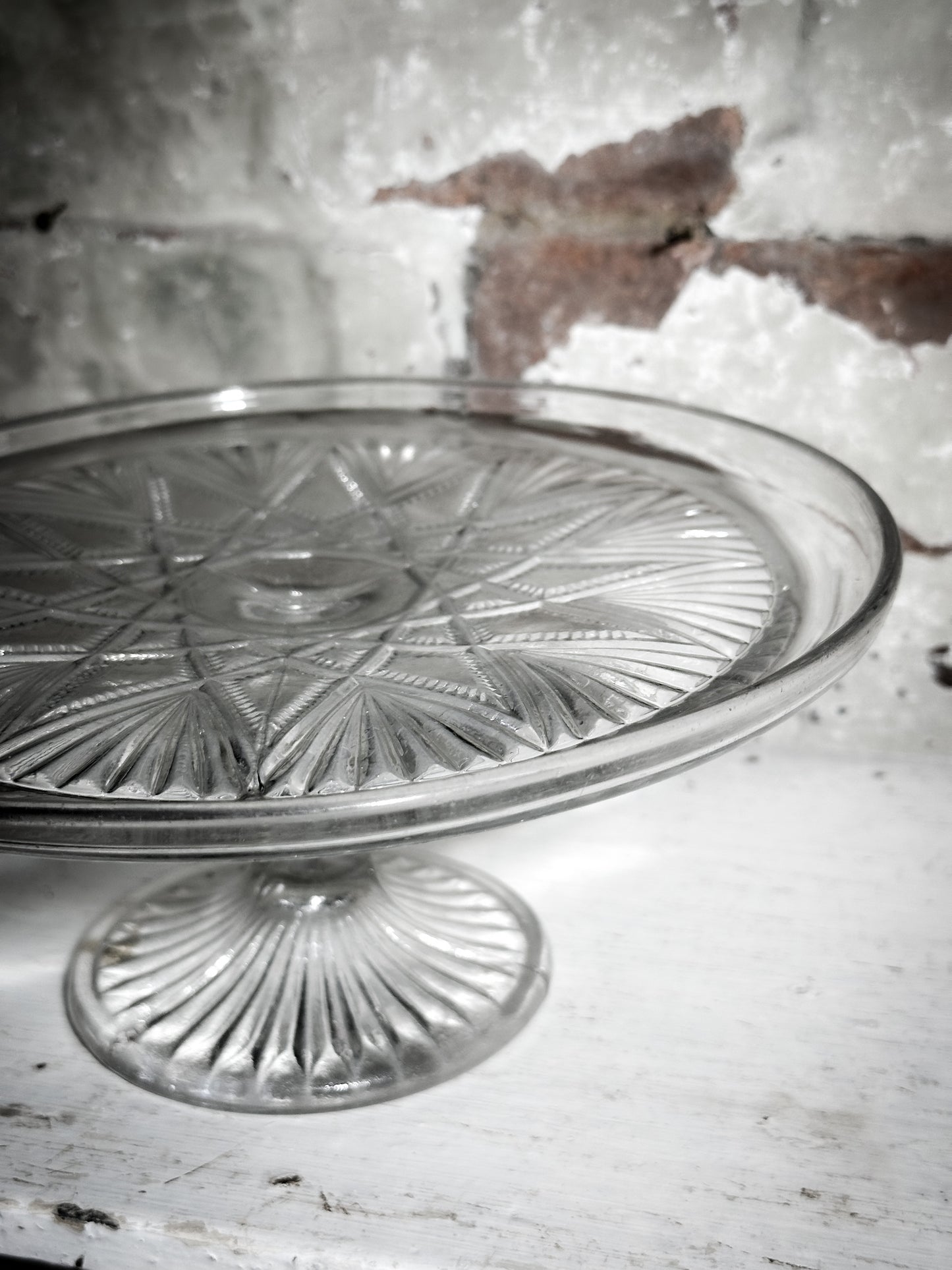 Pressed Glass Vintage Cake Stand