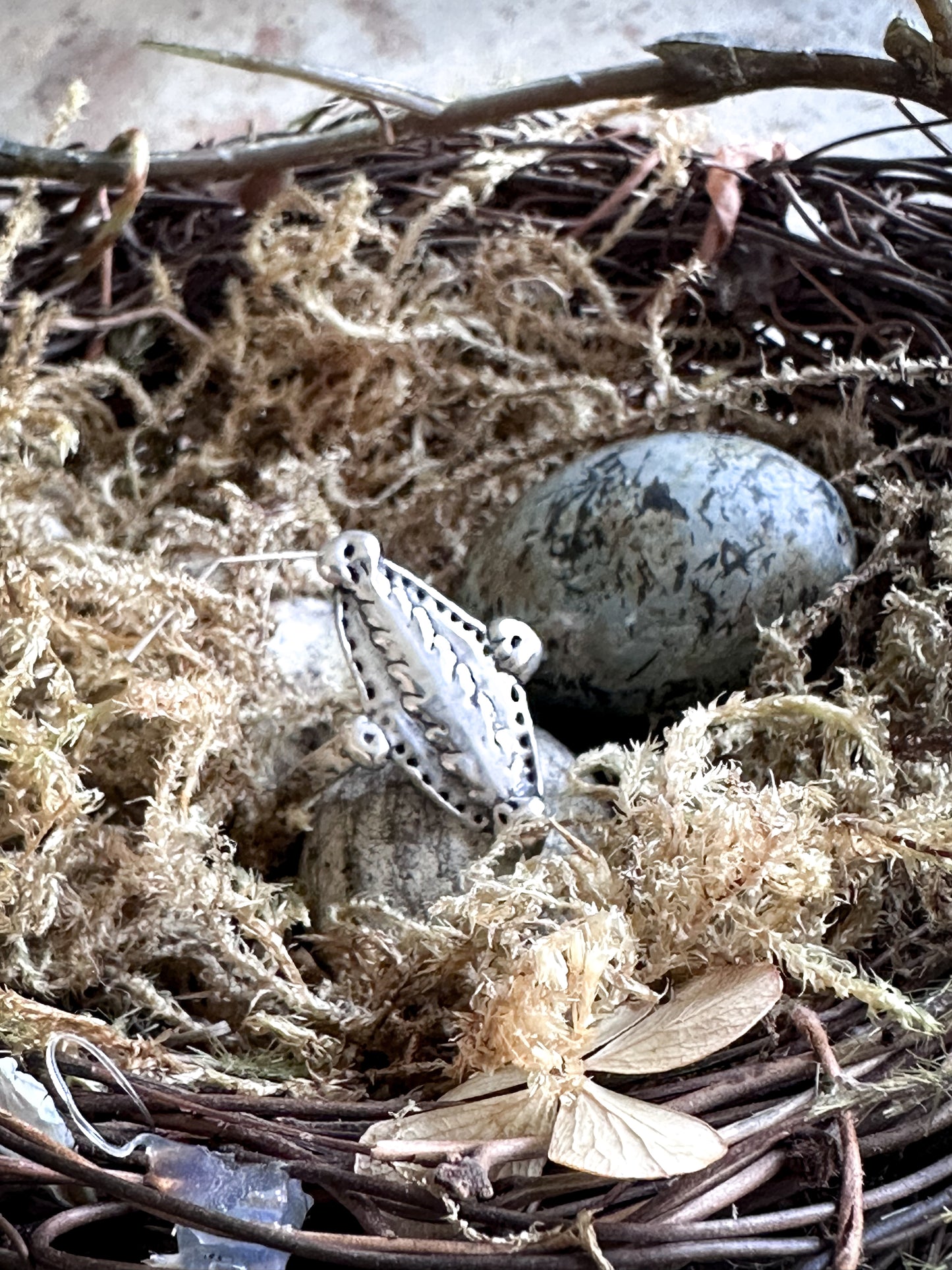 Moonlit Fern Ring – Fine Silver Fern from an Antique Wedgwood Sprig