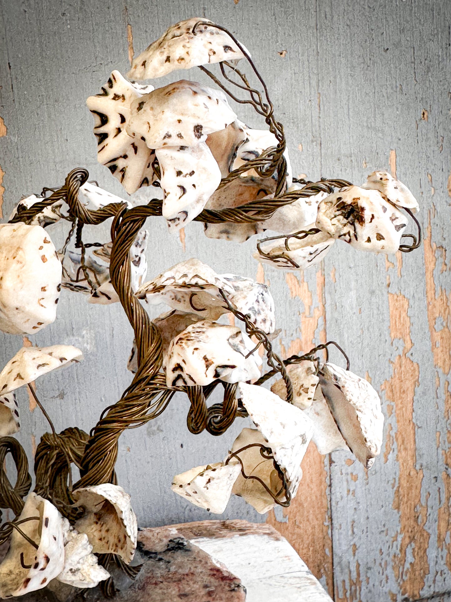 Vintage Shell Friendship Tree on Stone Base