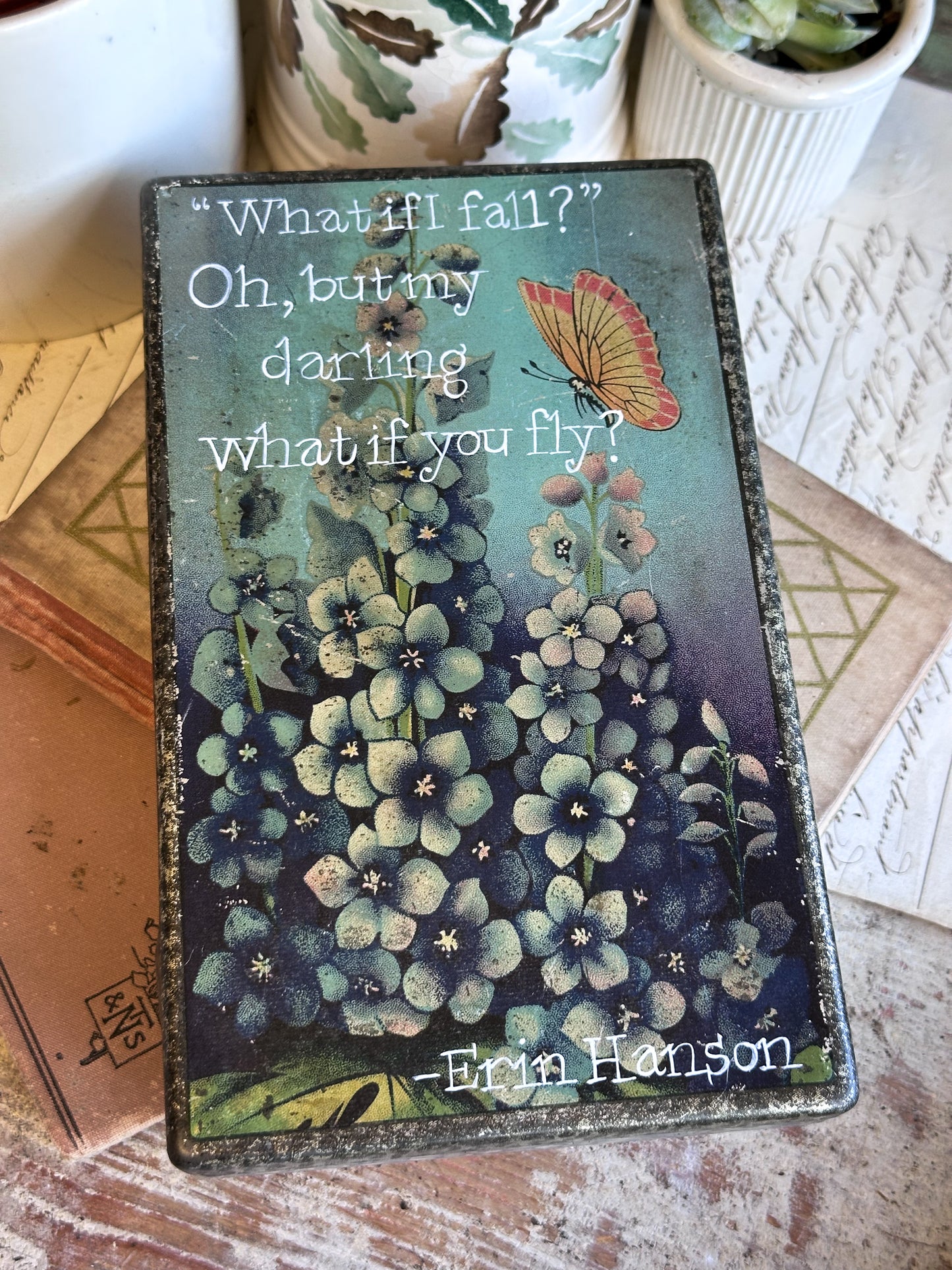 “What If You Fly?” – Antique Biscuit Tin