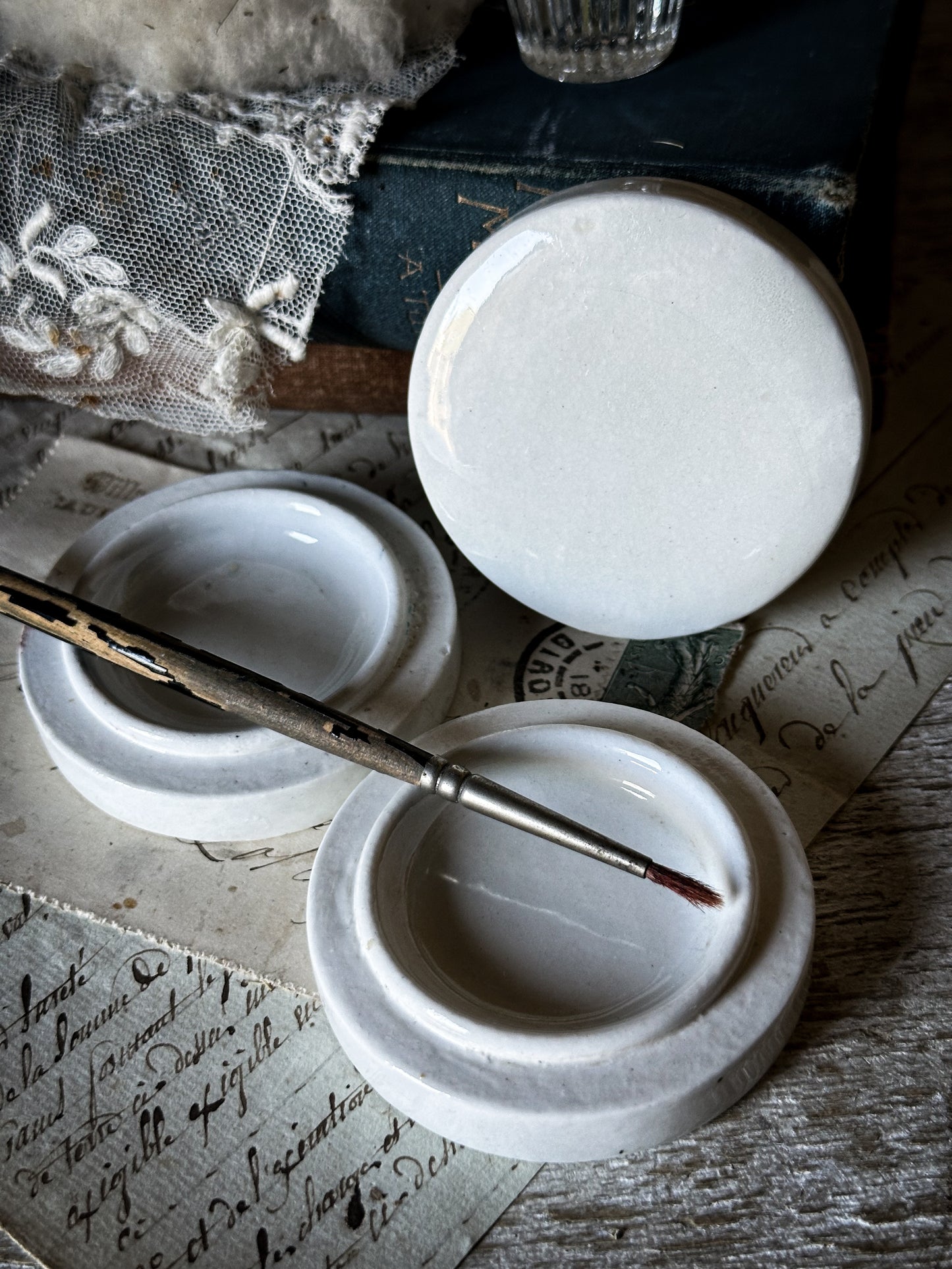 Porcelain Victorian Artist’s Stacking Paint Palette by J. Halden & Co.