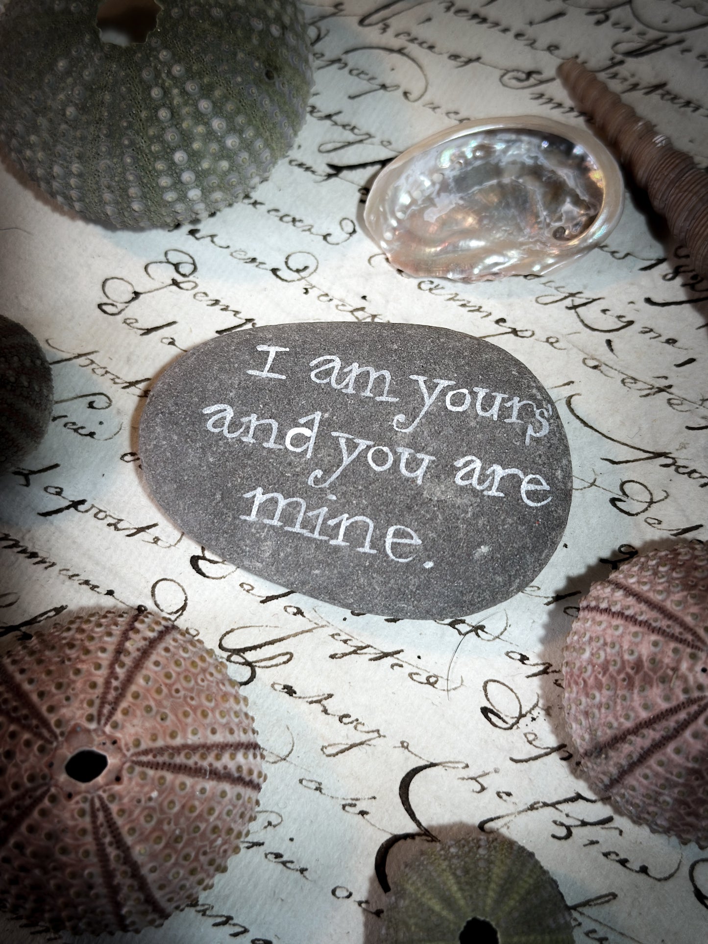 A Pocket Pebble Hand Painted with an Inspirational Quote