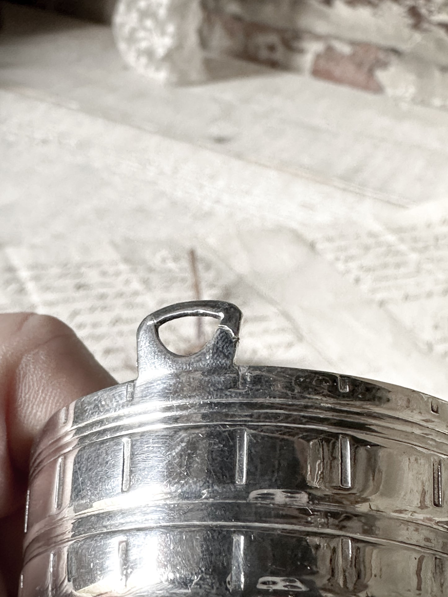 A pair of pretty silver plated mini churns