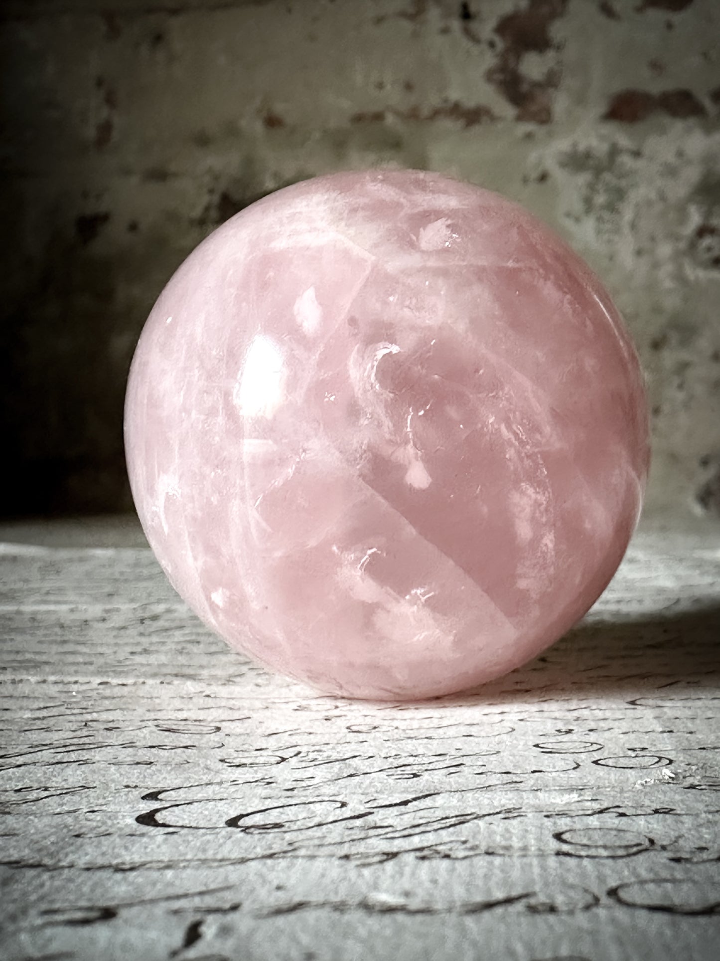 A vintage Rose Quartz Sphere