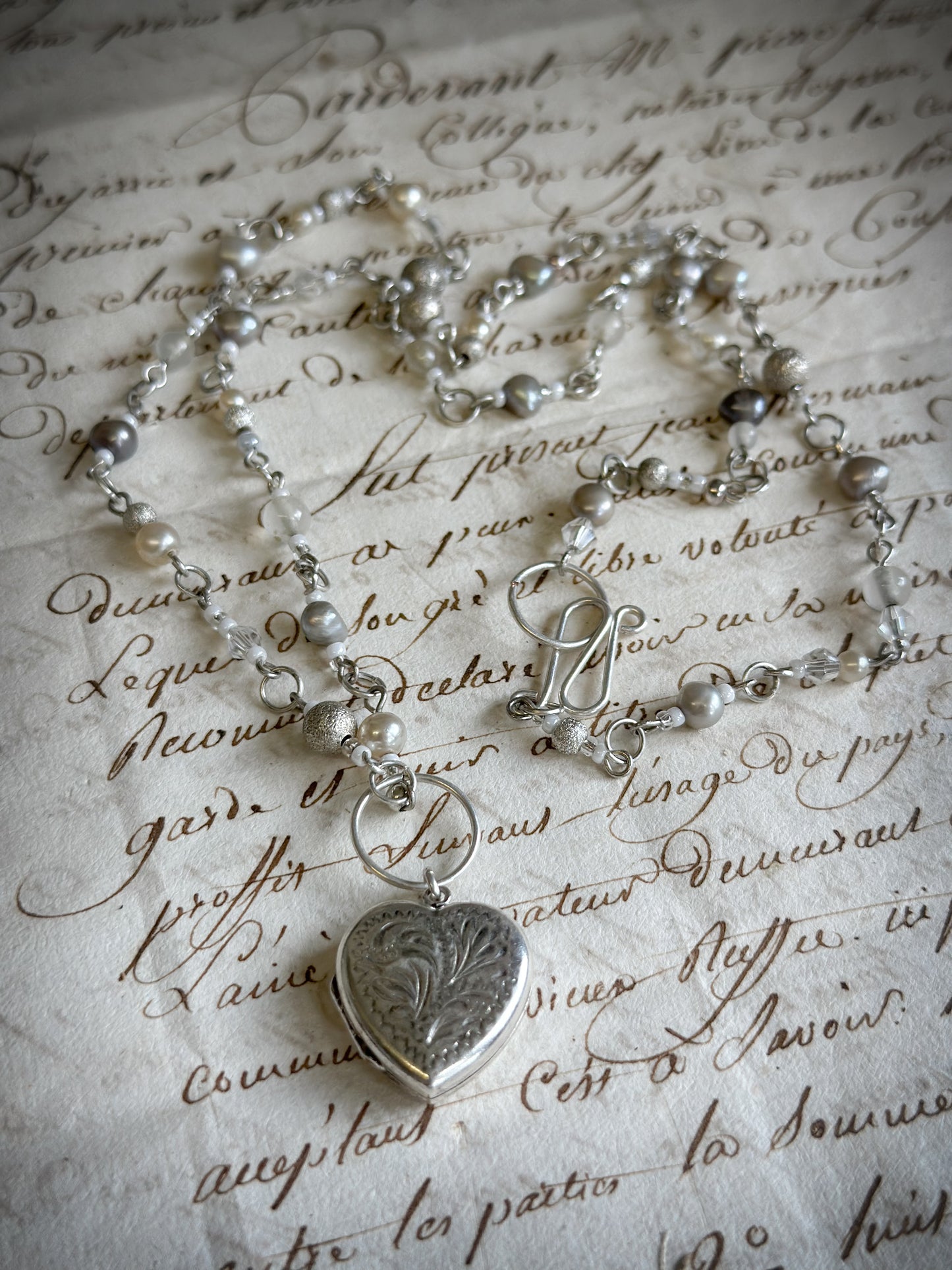 Found Object Vintage Silver Heart Locket Necklace by Jealous Moon Jewellery