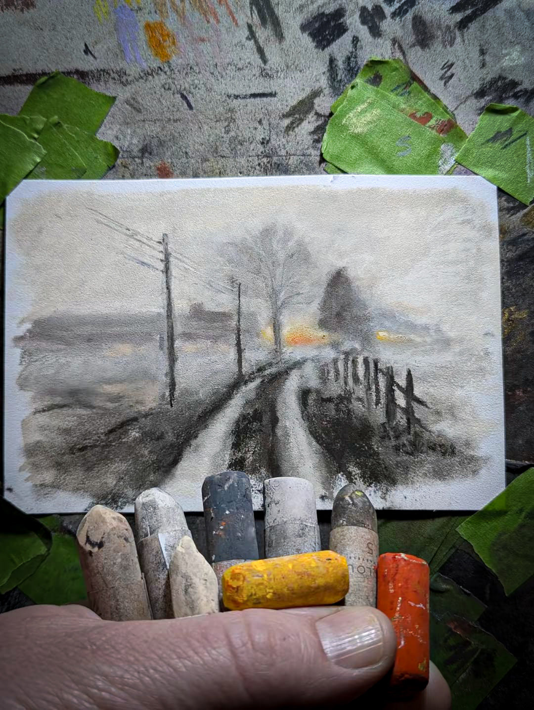 The Road Home – Original Soft Pastel Landscape by Steven Nicholas