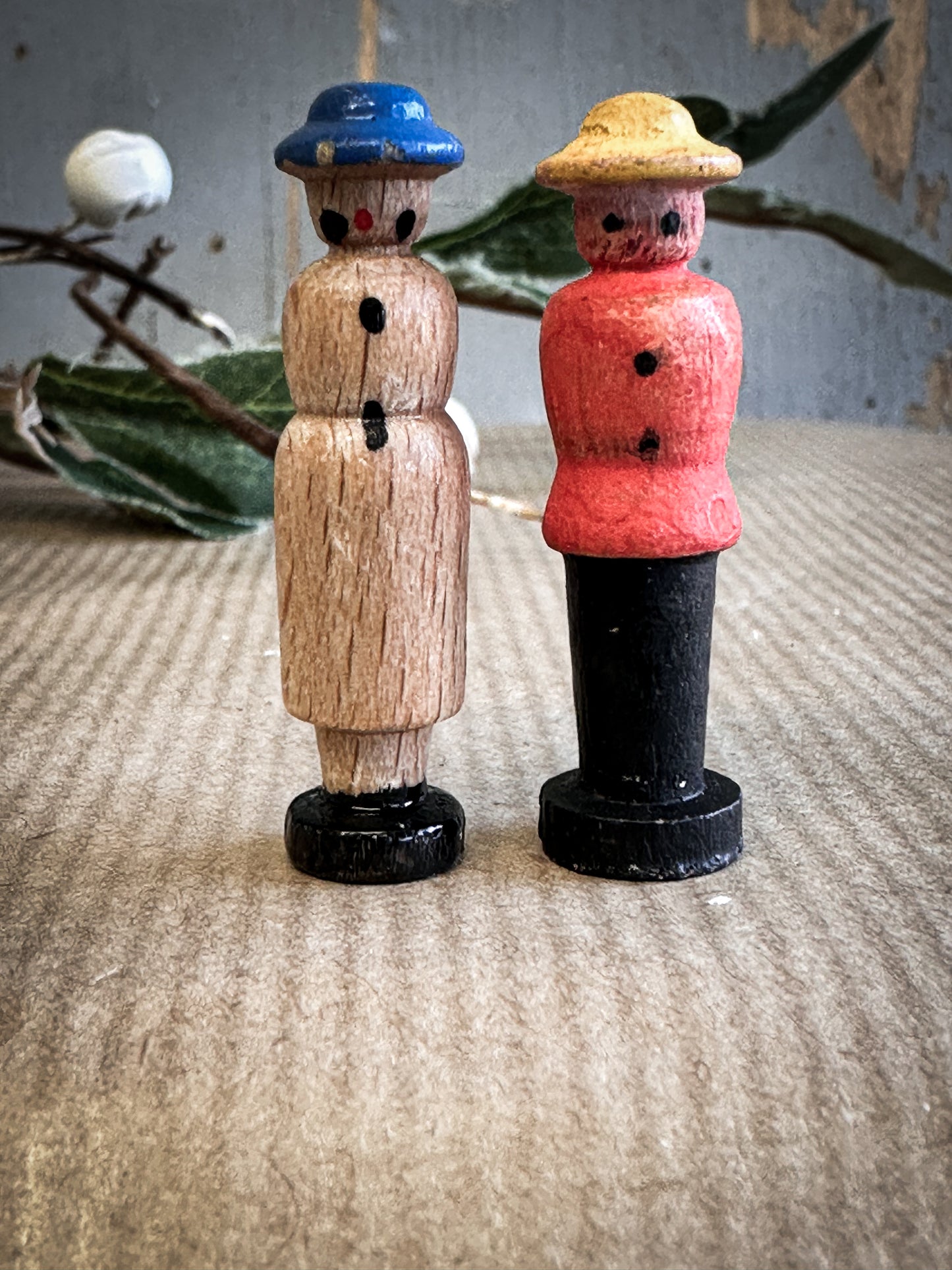 A Vintage German Erzgebirge Lady & Gentleman For A Christmas Putz Village
