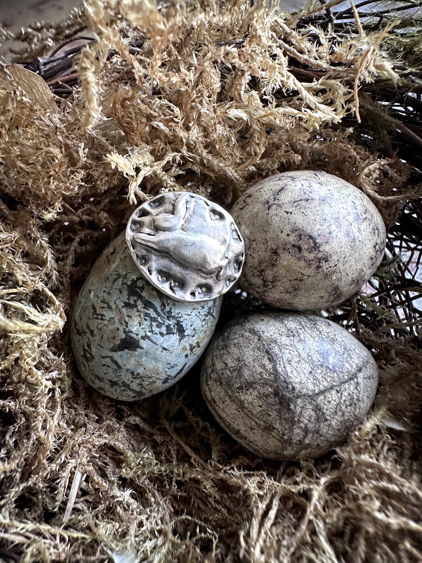 Moonlit Rabbit Ring – Handcrafted .999 Fine Silver
