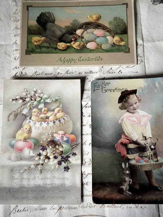 Three lovely antique Easter postcards