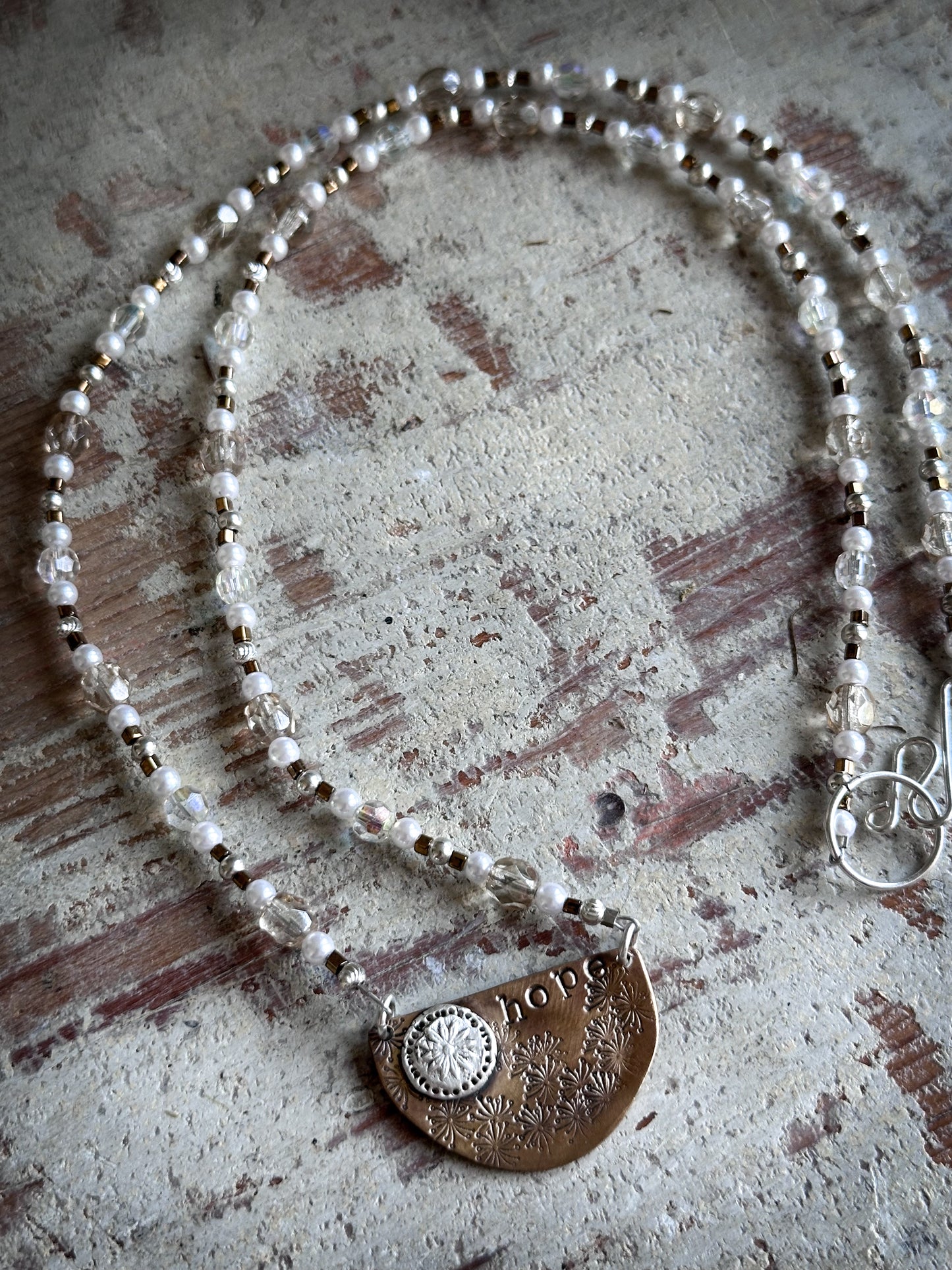 Meadow of Hope Necklace – Handmade Botanical Fine Silver & Copper Necklace