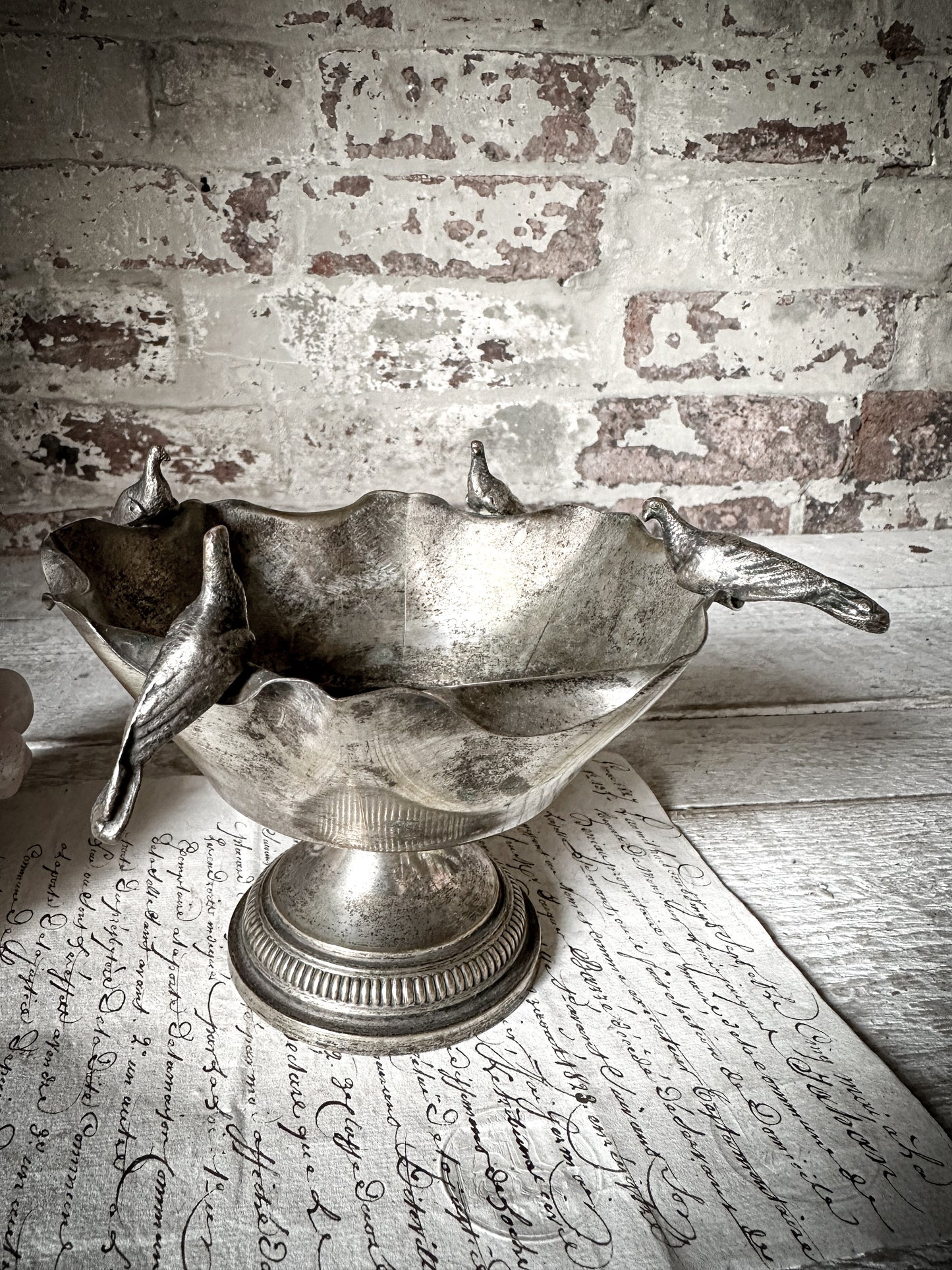 A Stunning Antique Silver Plated French Bon Bon Dish