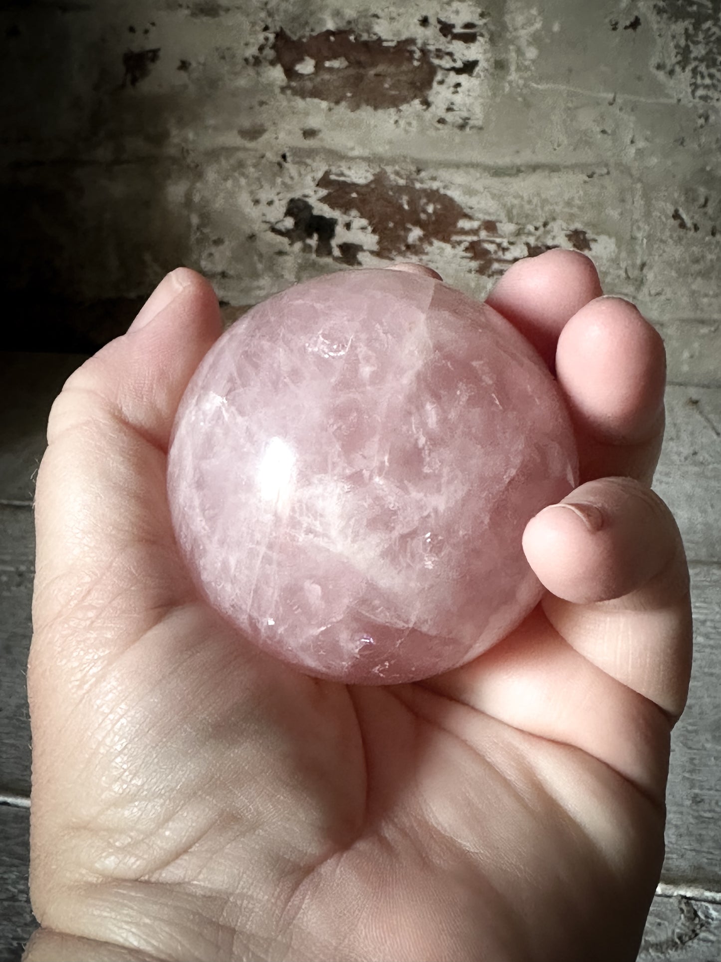 A vintage Rose Quartz Sphere