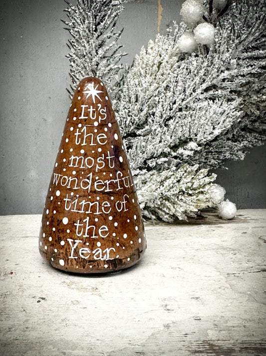 A Large Hand Painted Antique Plumber’s Turnpin  “It’s The Most Wonderful Time Of The Year”