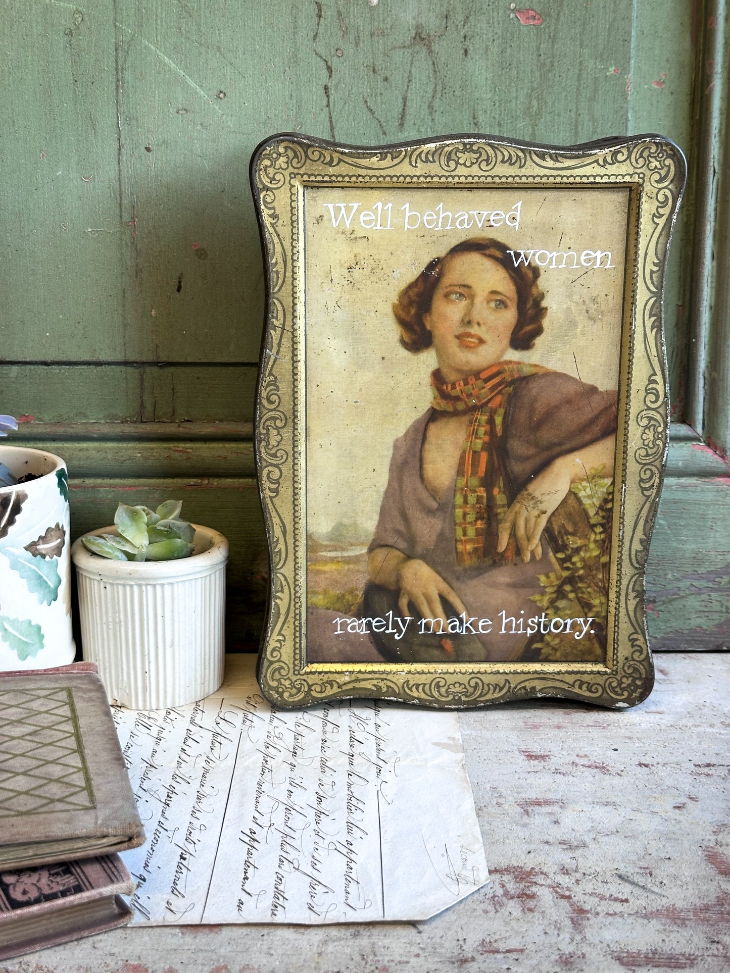 “Well Behaved Women…” – 1930s Vintage Biscuit Tin