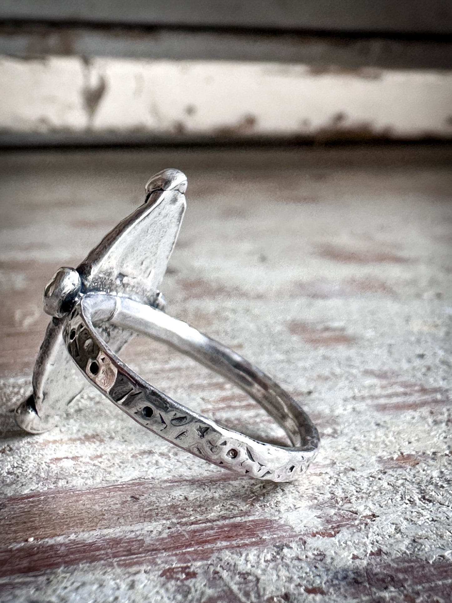 Moonlit Fern Ring – Fine Silver Fern from an Antique Wedgwood Sprig