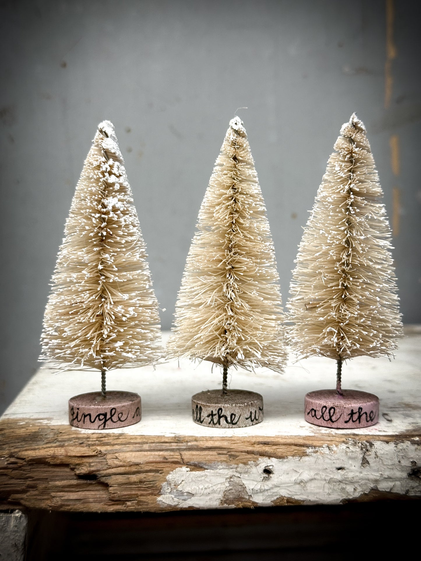 A Tall Painted Bottle Brush Tree “Jingle All The Way”