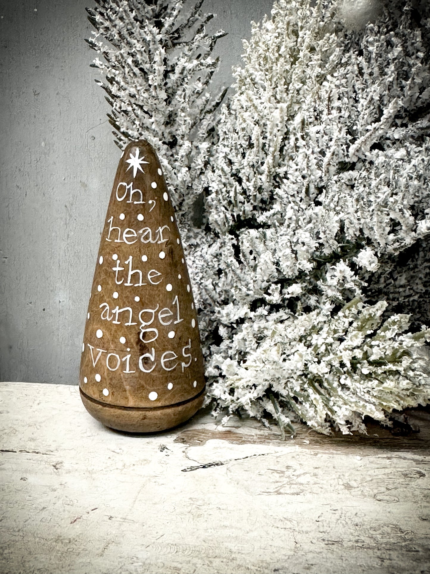 A Small Hand Painted Antique Plumber’s Turnpin  “Oh Hear The Angel Voices”