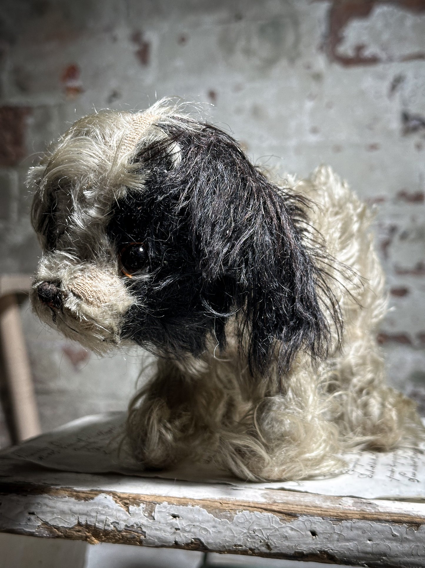 Antique Mohair Toy Terrier Dog