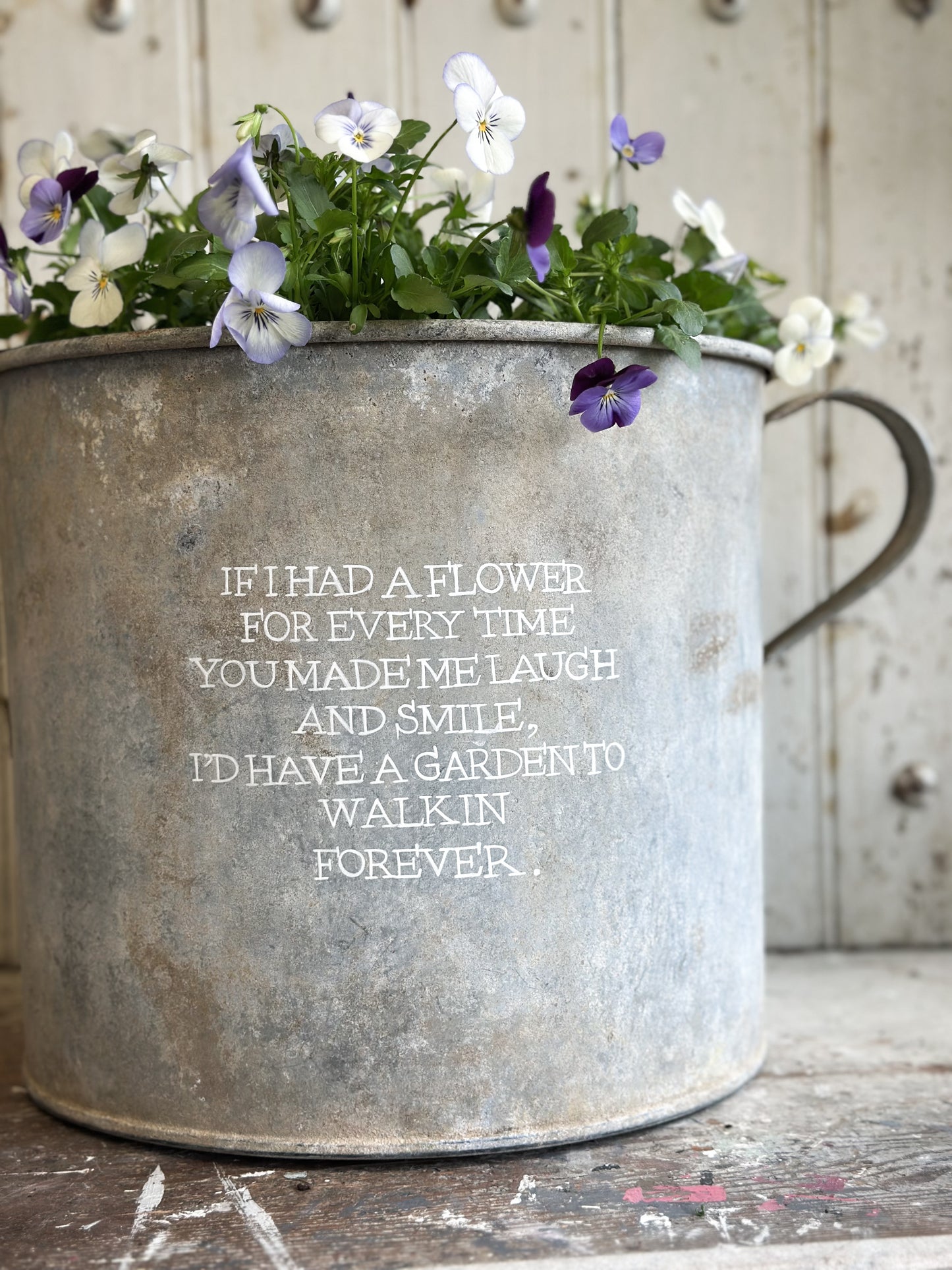 “If I had a Flower” Galvanised Garden Planter