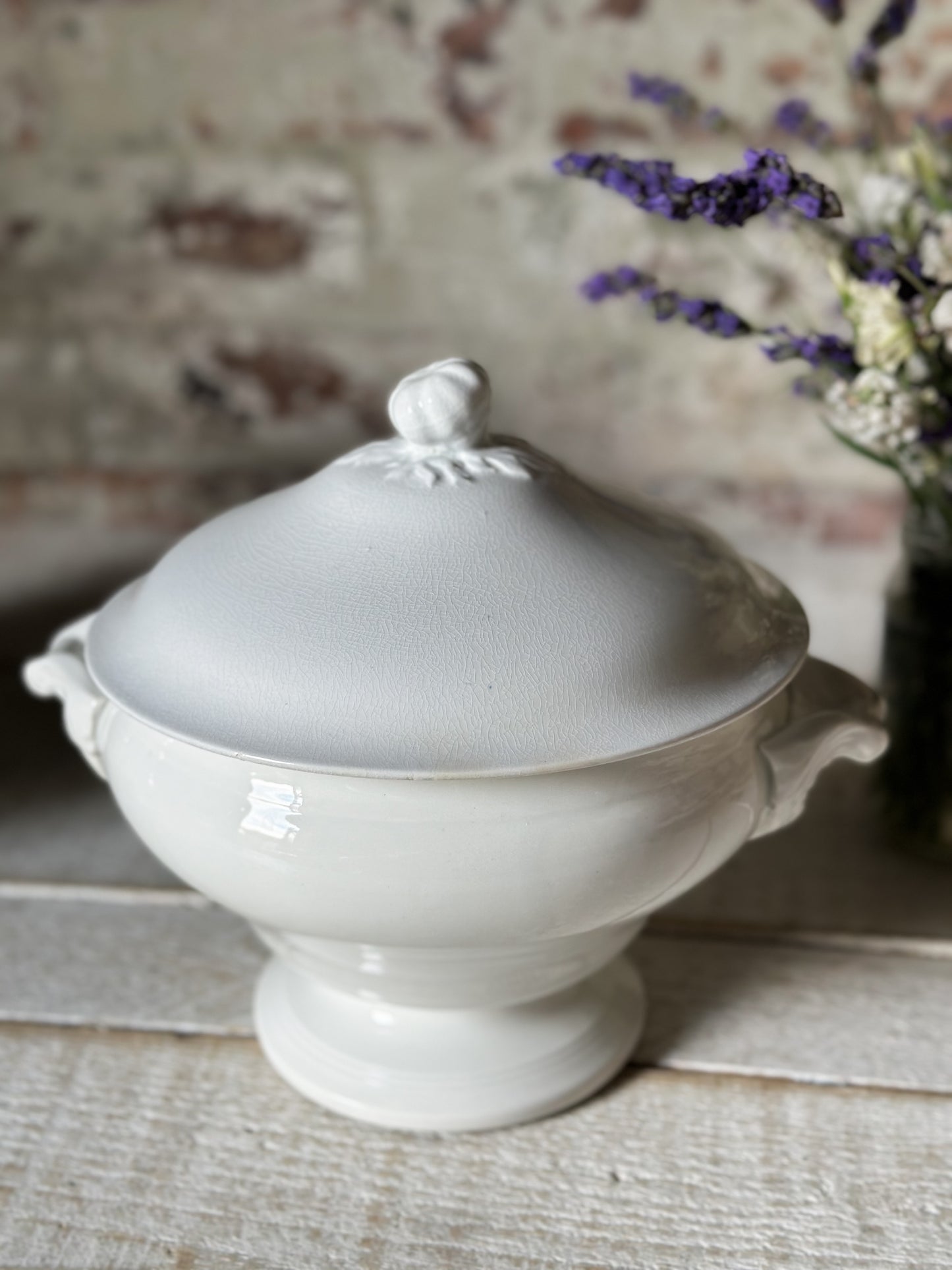 A beautiful antique French ironstone soupier