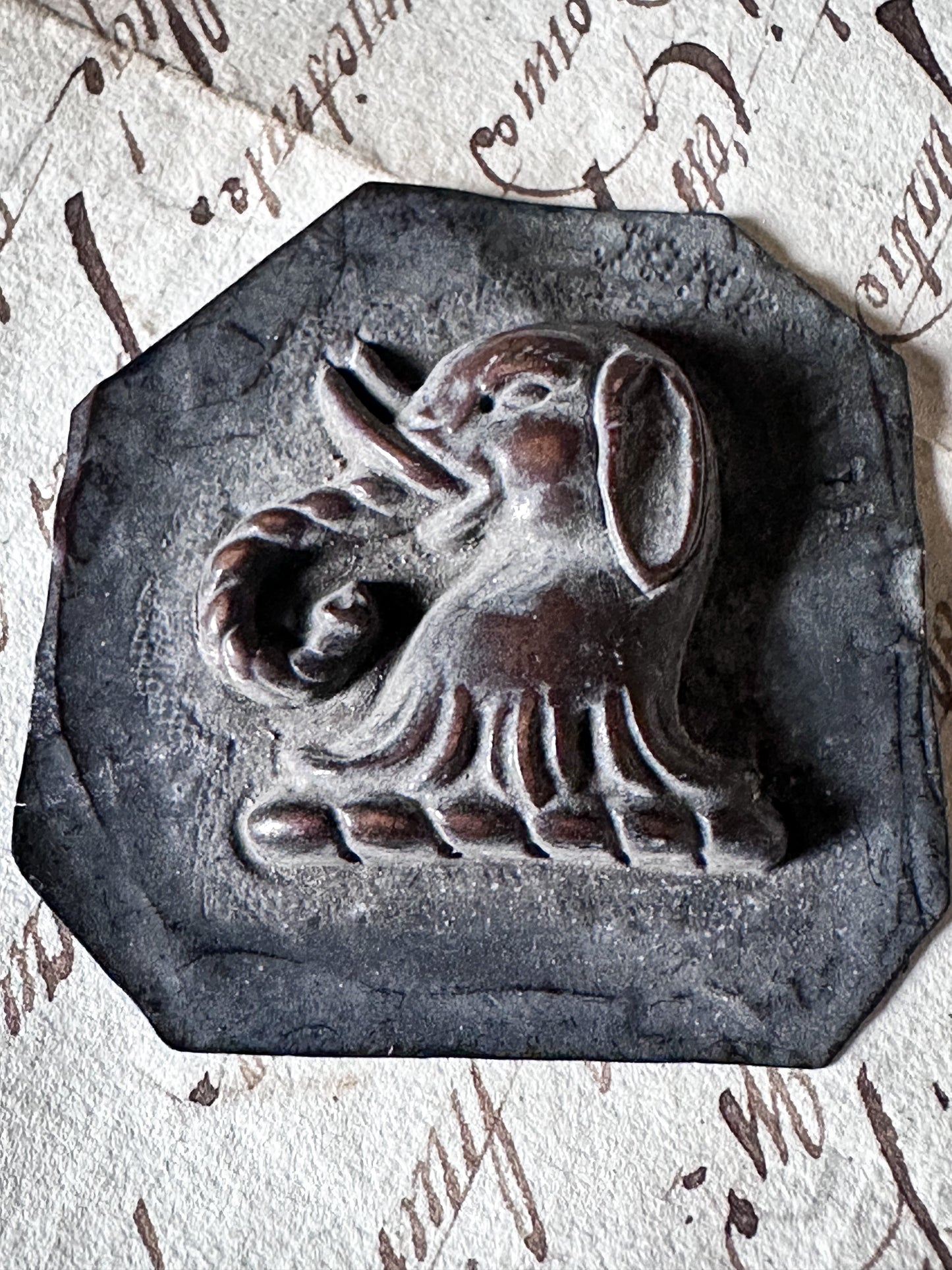 Antique Heraldic & Decorative Pressed Tin Die Pattern Collection – Elephant, Monkey & Crown Motifs c.1900