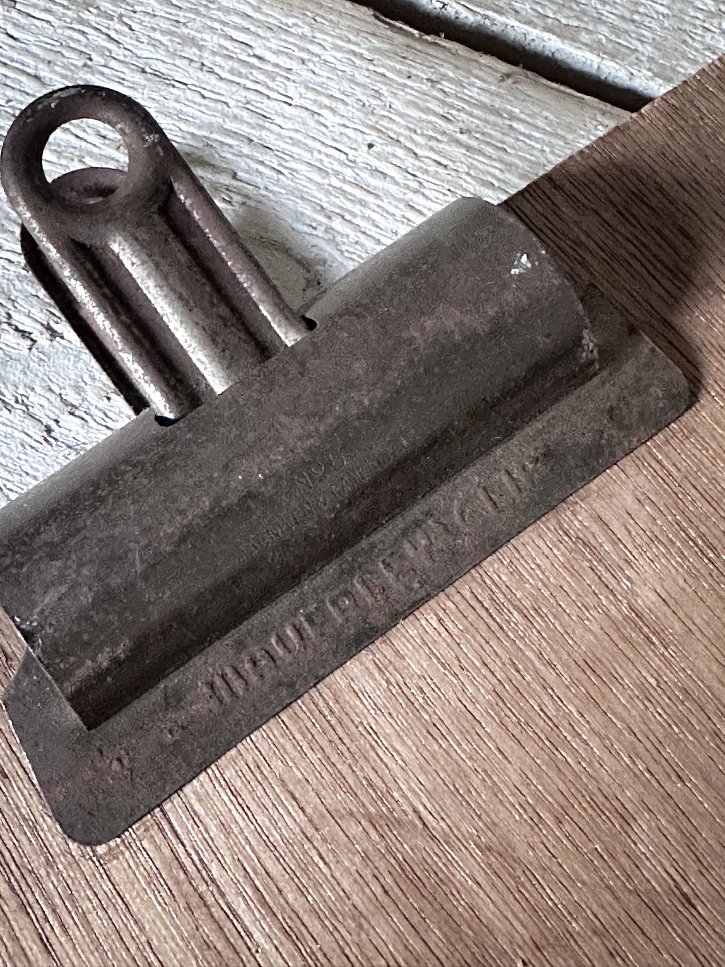 Antique Industrial Cast Iron 10 Inch Paper Clip Board | Early 20th Century Office Memorandum Holder