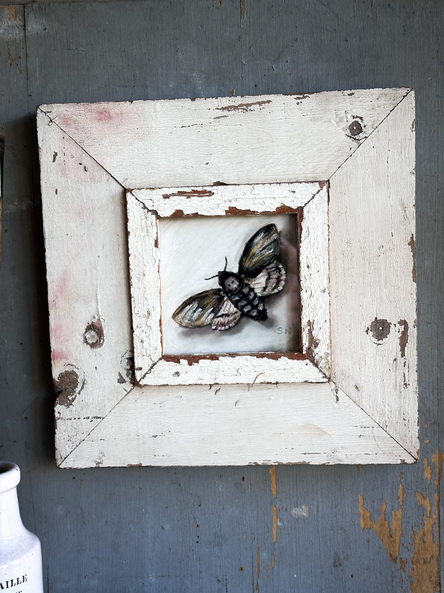 An original artwork by Steven Nicholas “Death’s Head Hawkmoth”
