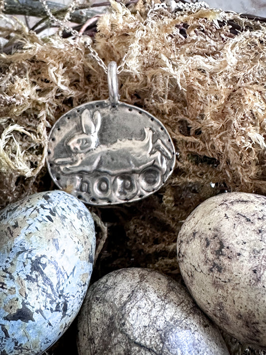 Rabbit of Hope Pendant – Handcrafted .999 Fine Silver Necklace