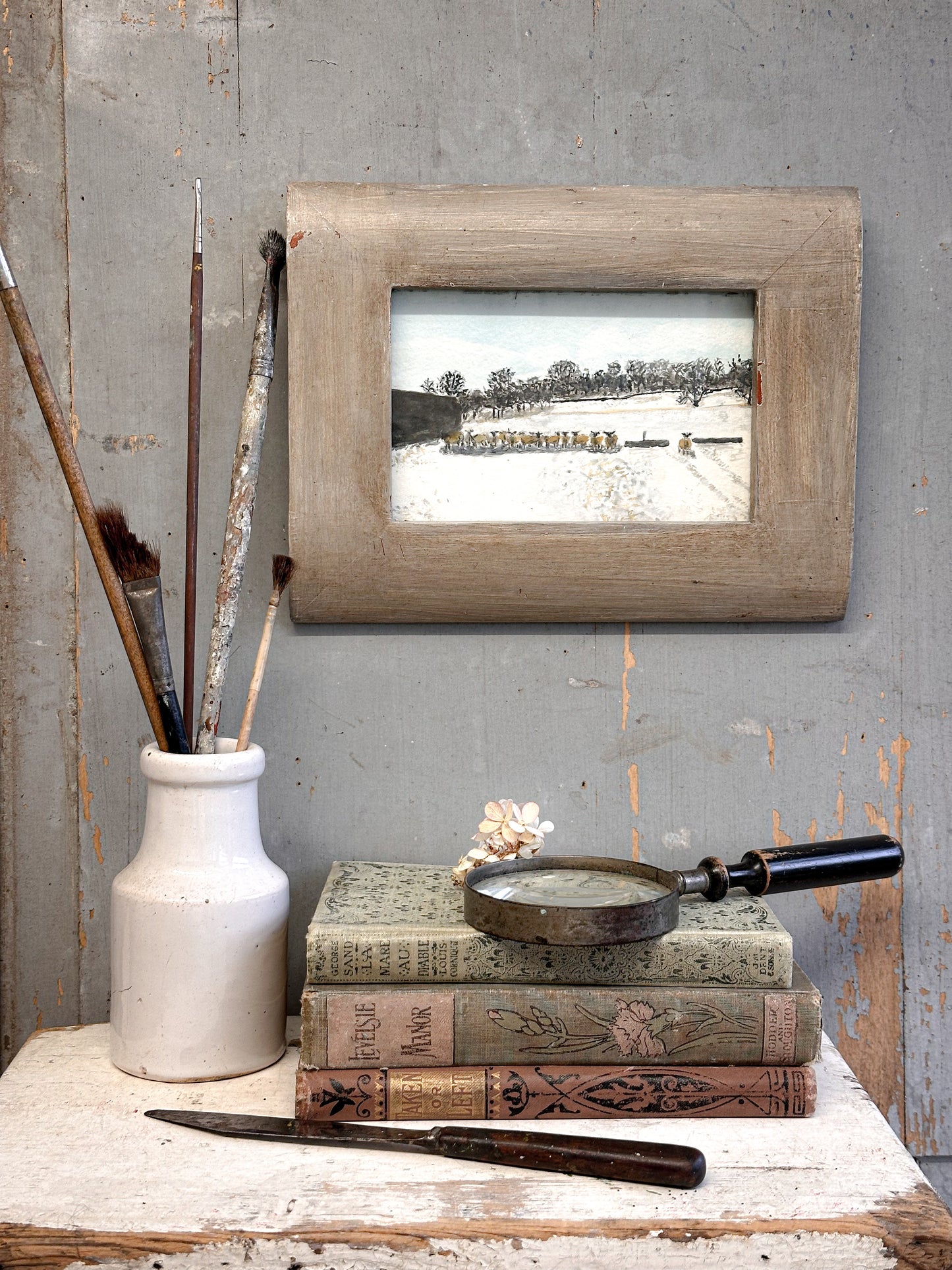 Victorian Watercolour – Pastoral Winter Scene