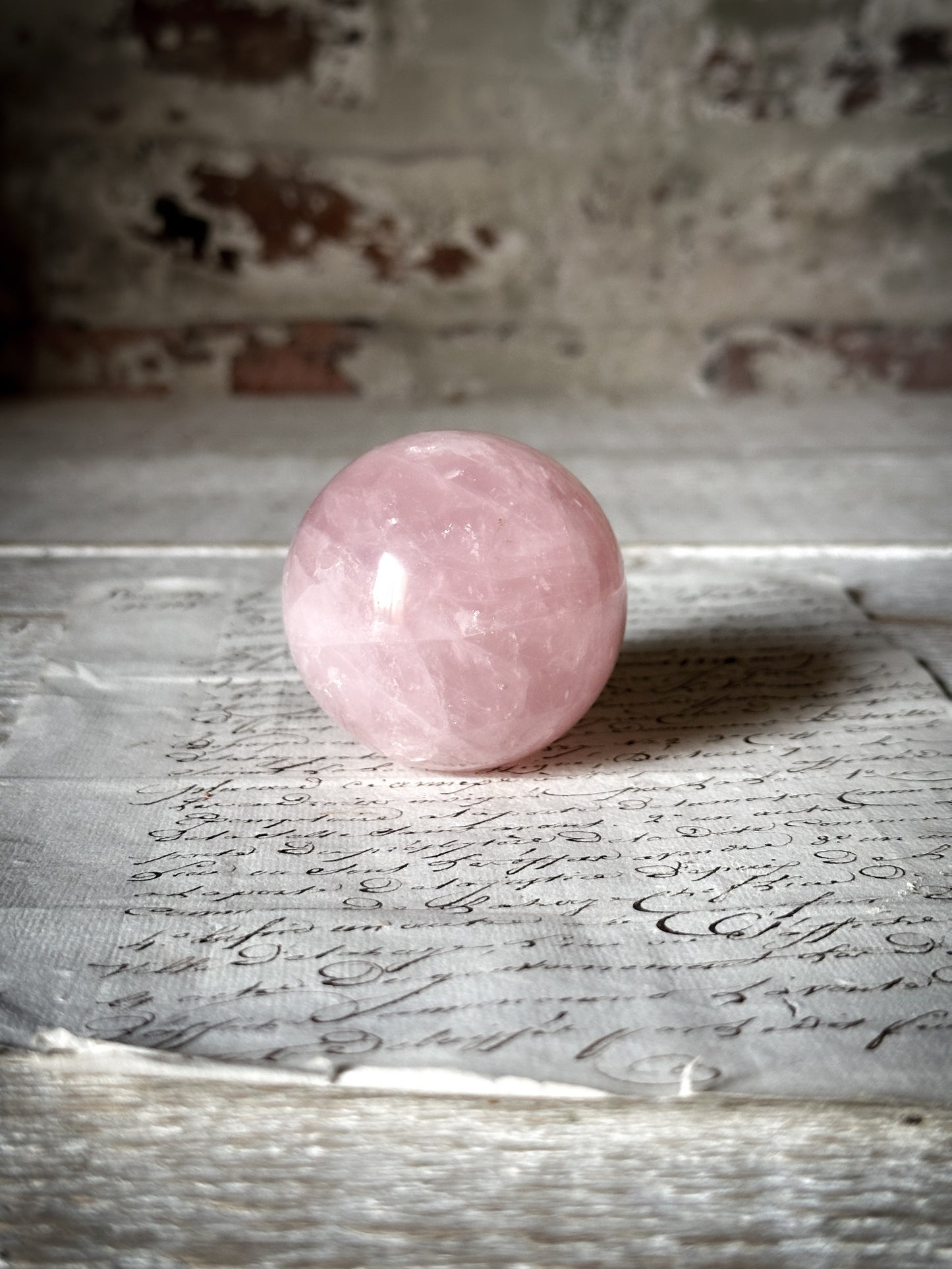 A vintage Rose Quartz Sphere