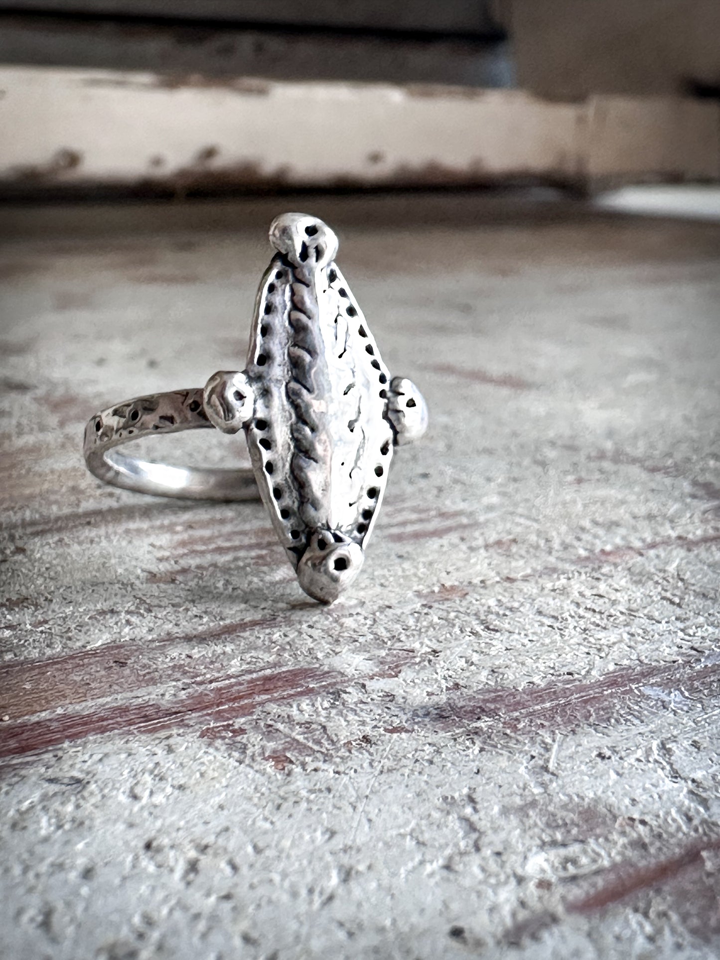 Moonlit Fern Ring – Fine Silver Fern from an Antique Wedgwood Sprig