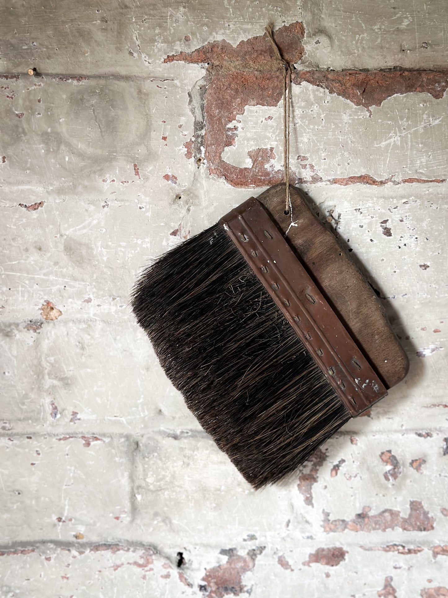 Antique Victorian Horsehair Whitewash Brush with Copper Ferrule