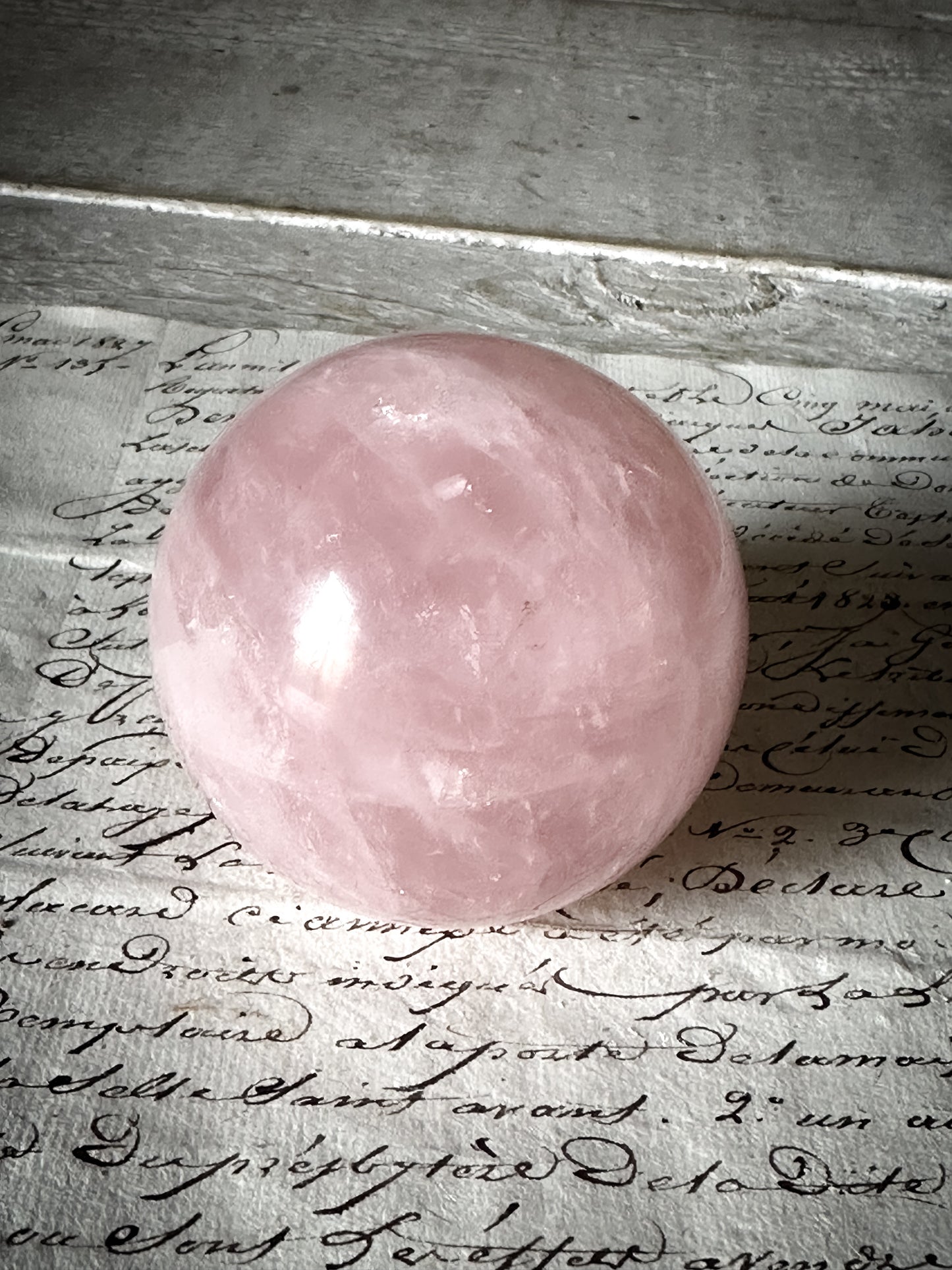 A vintage Rose Quartz Sphere